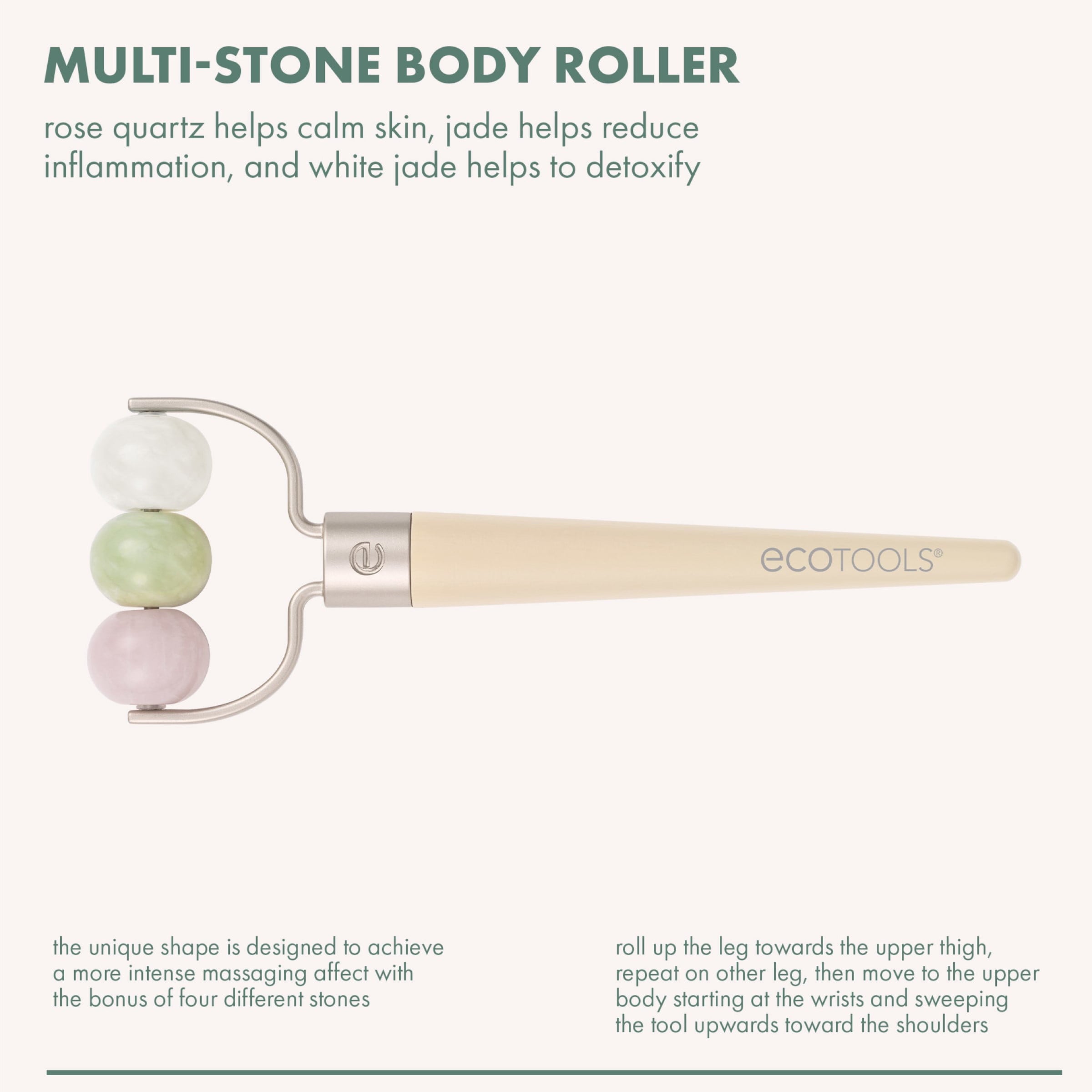 EcoTools Multi Stone Massage Roller, Depuff & Sculpt, Face & Body Tool, 1 Count - Image 3