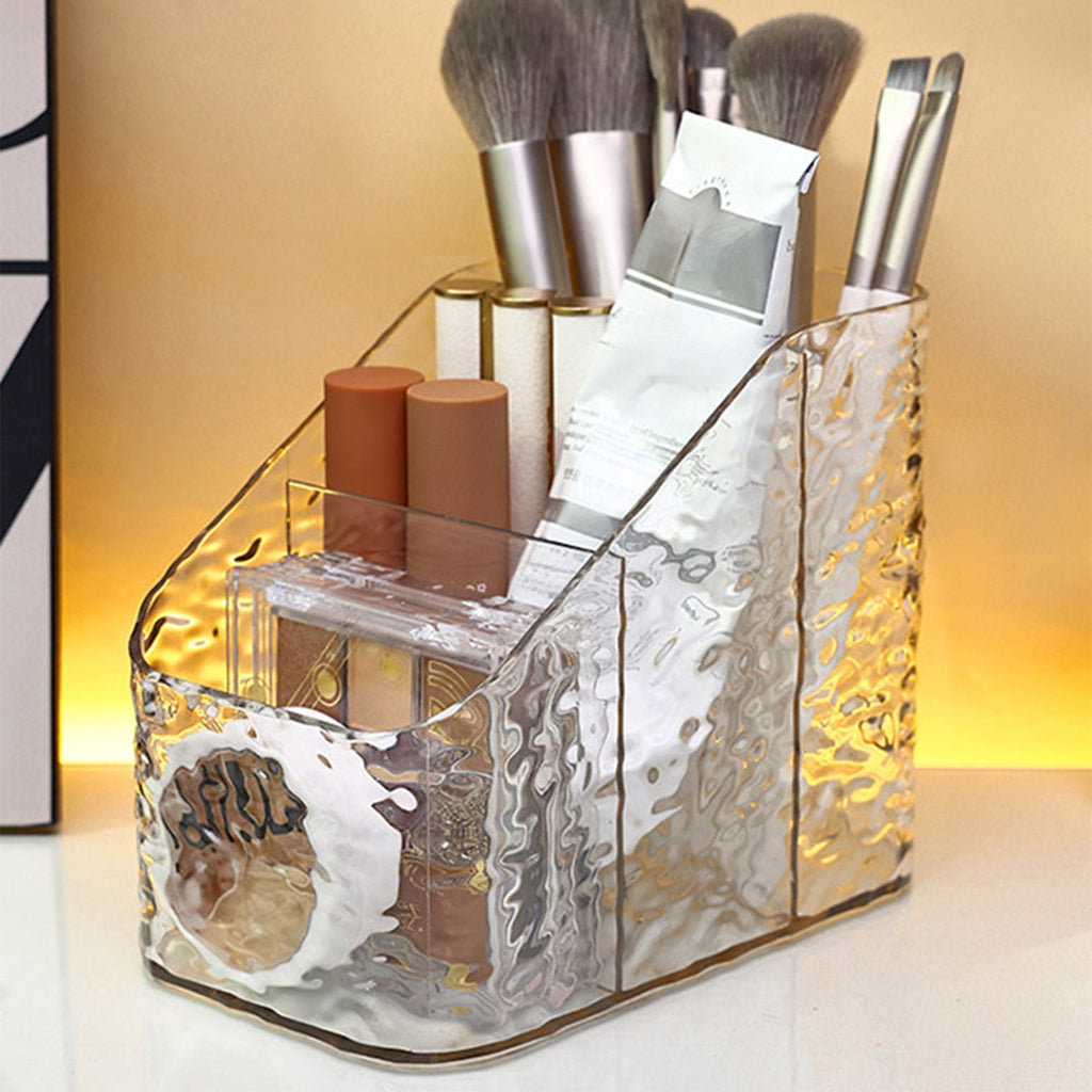 Shipiny Glacier Grain Desktop Storage Box, Lipstick Nail Polish Organizer, Cosmetics Lip Gloss Storage Rack, Small Makeup Skincare Desktop S - Image 2