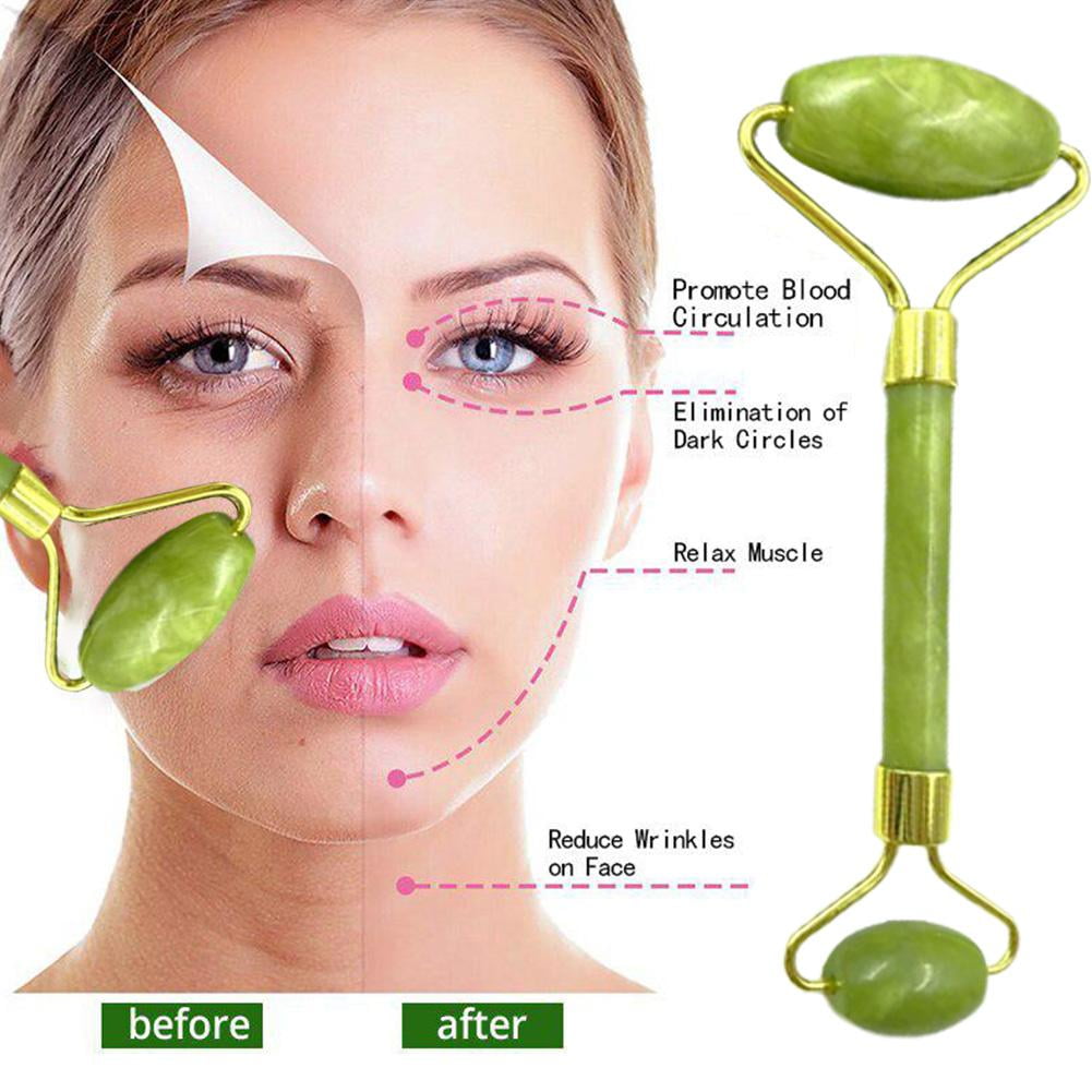 Natural Jade Face And Body Roller Massager Set With Scraper Smooth Skin Care Tool - Image 4