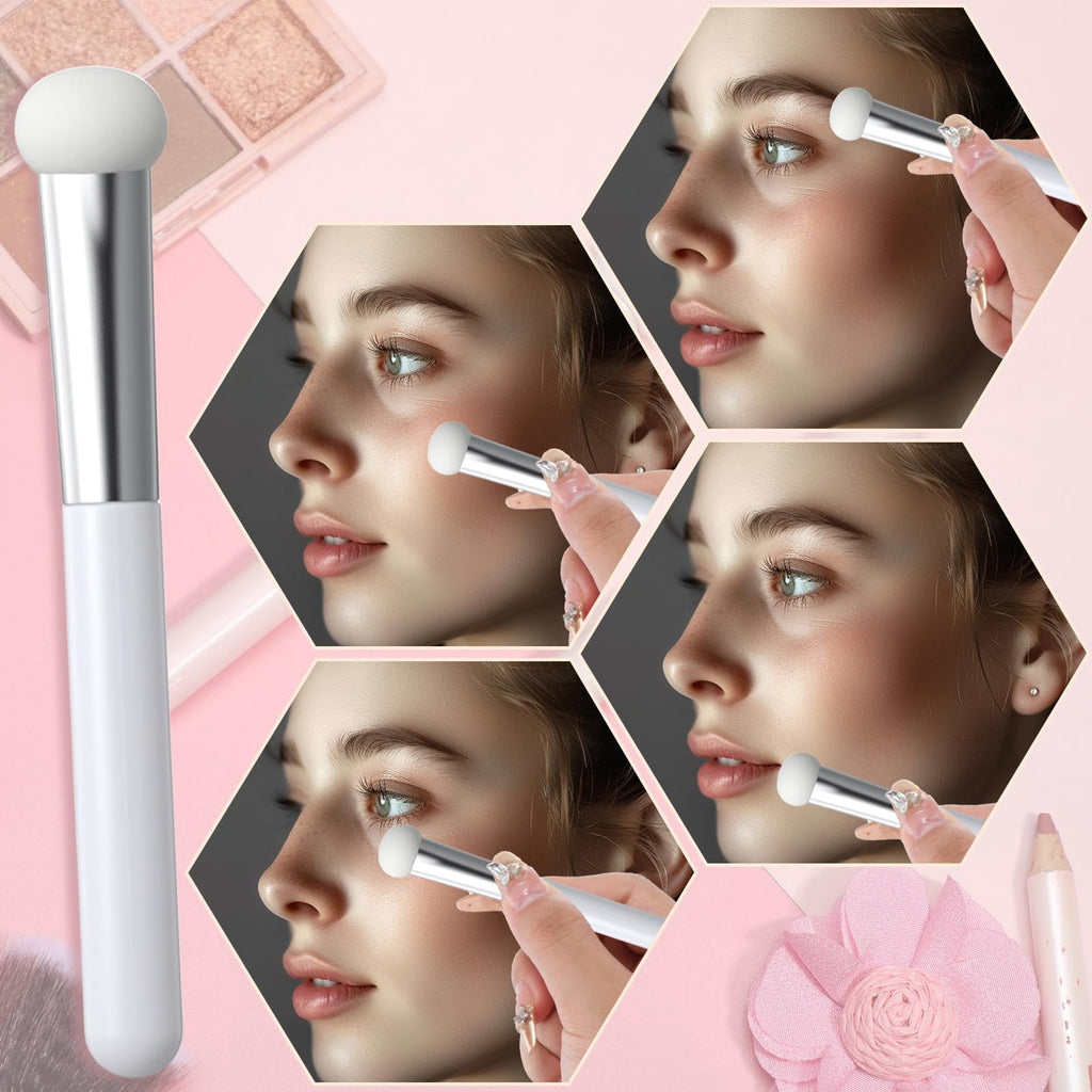 5 Pcs Mushroom Makeup Sponge Brush Applicators Concealer Brushes Round Head Brightening Brush Powder Puff With Handle... - Image 4