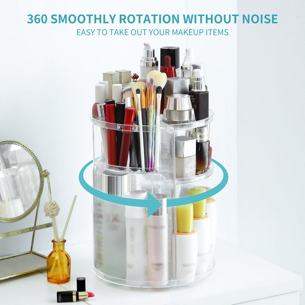 360 Rotating Makeup Organizer and Storage, COOLBEAR Spinning Cosmetic Organizer with 6 Adjustable Layers, Fits Skincare, Perfume, Clear Acry - Image 3