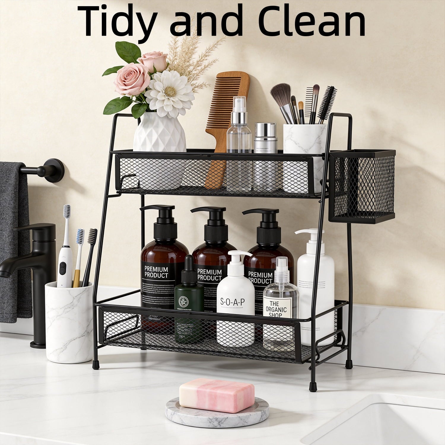 Bathroom Counter Organizer, 2 Tier Vanity Organizer and Storage for Cosmetic Skincare Perfume, Storage Organizers for... - Image 4