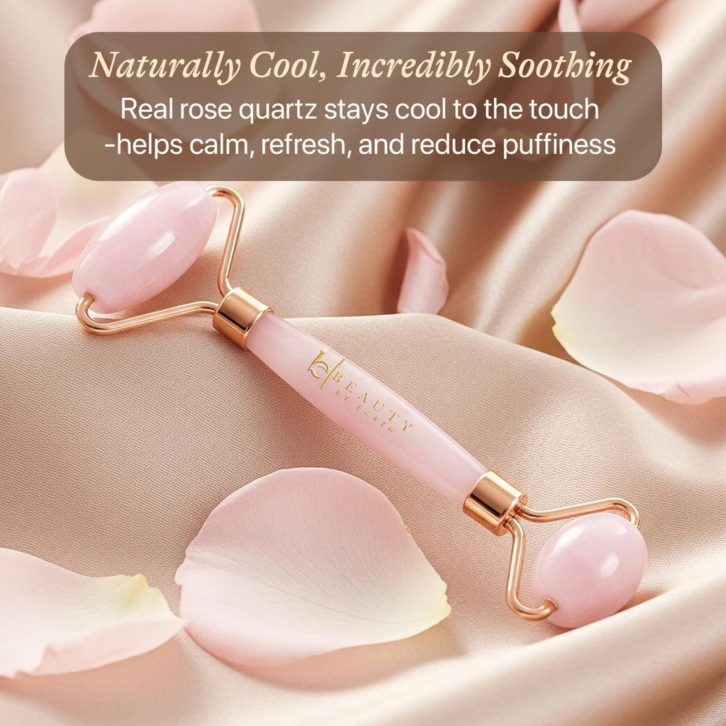 Rose Quartz Facial Roller - Best Face Roller and Skincare Tool for Facial Massage, Quality Pink Stone Face and Neck R... - Image 2