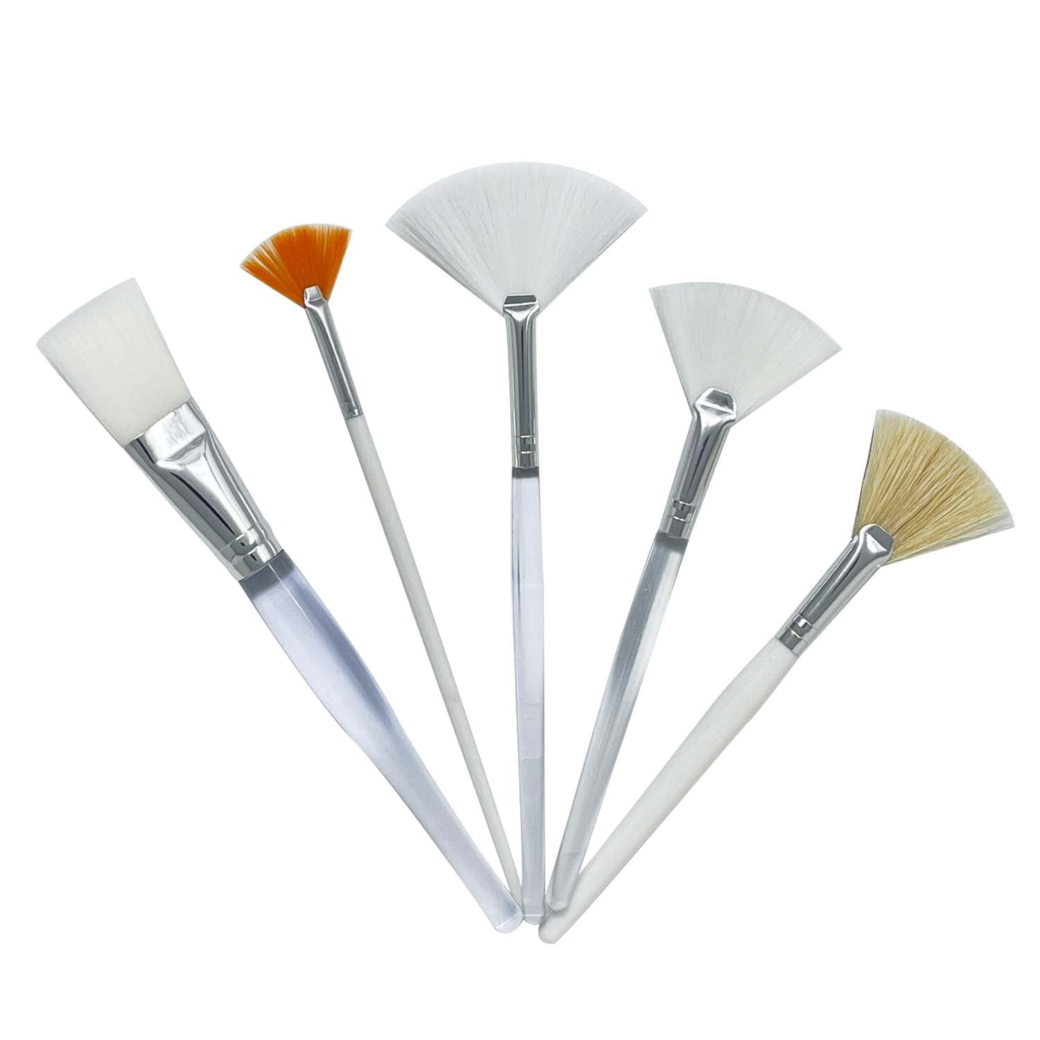 5-Pc Fan Brush Set for Home Professional Spa Treatments Glycolic, Cooling, Gel s - Image 3