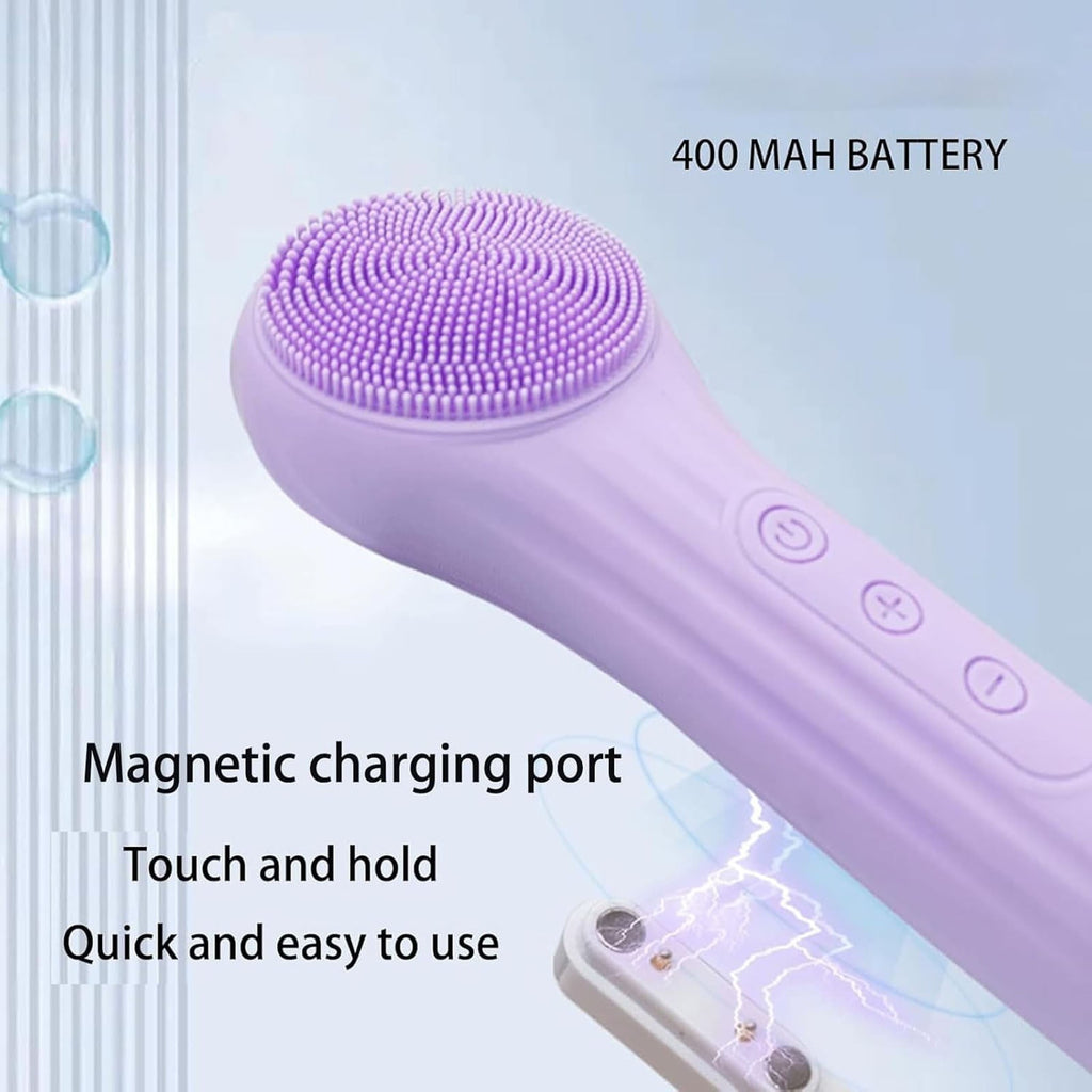 Rechargeable Heated Silicone Facial Brush - Vibrating Exfoliating & Deep Cleansing Massage Tool - Image 4