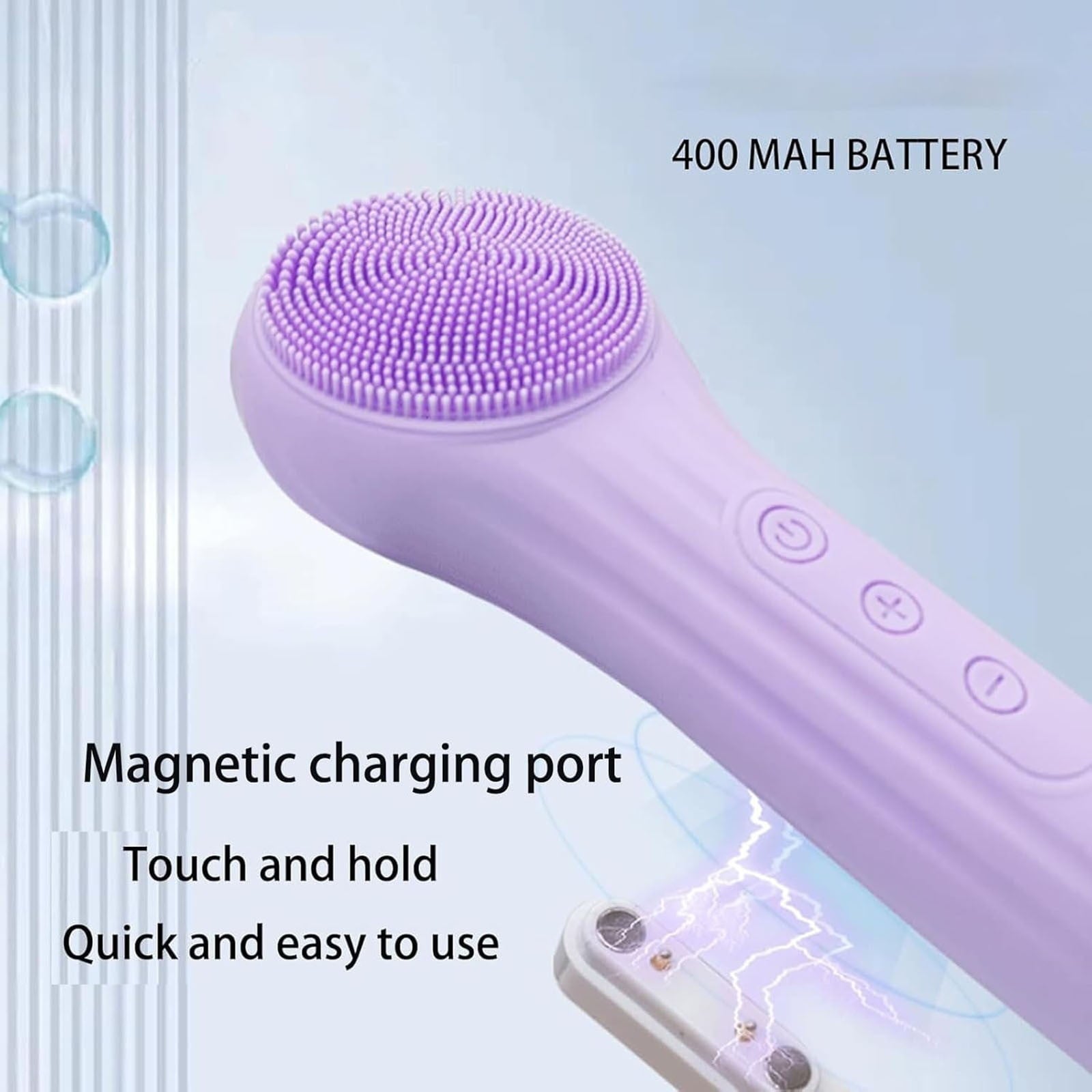 Rechargeable Heated Silicone Facial Brush - Vibrating Exfoliating & Deep Cleansing Massage Tool - Image 4