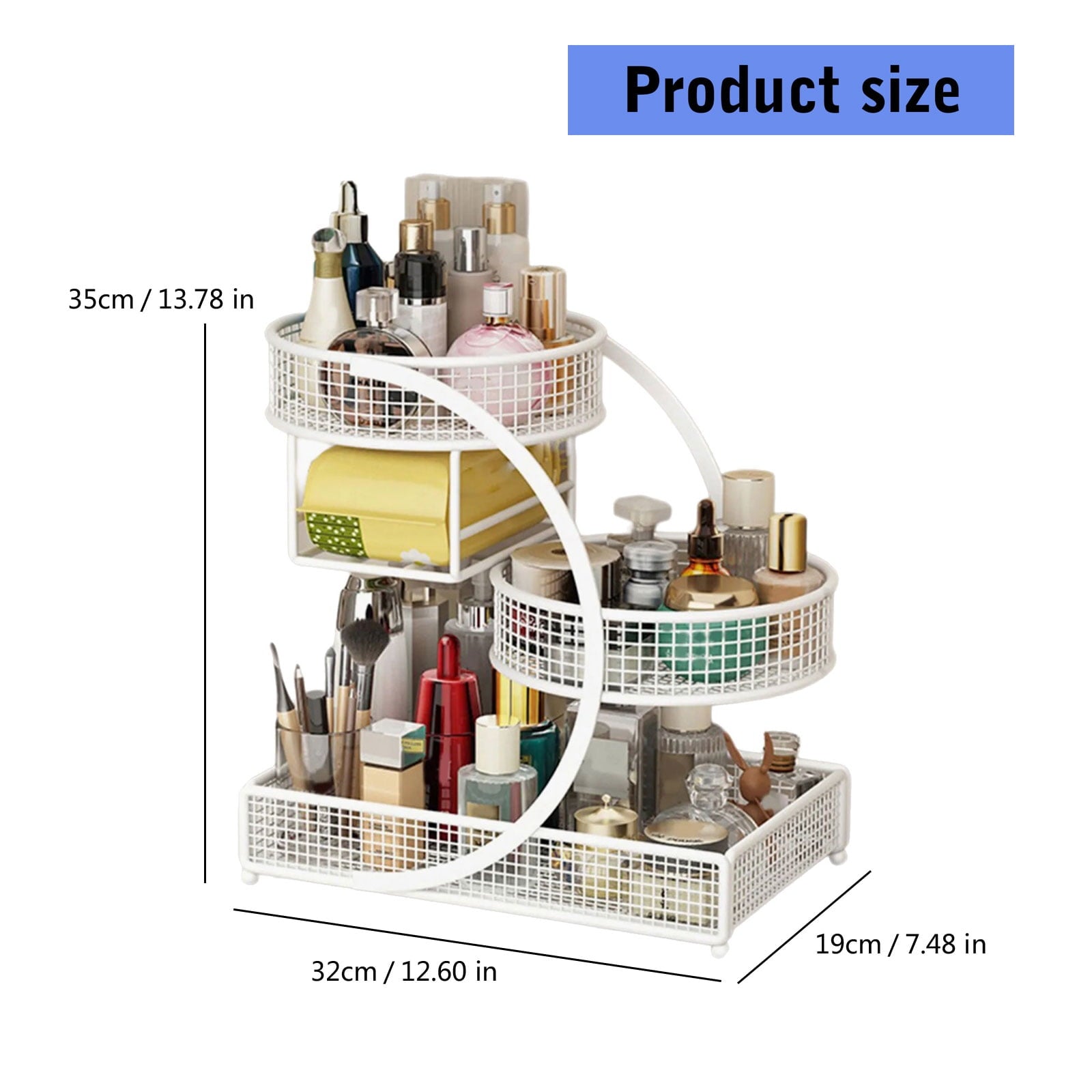 Sturdy Metal Cosmetic Rack Without Installation Required Portable Organizers for Lipsticks Skincare Bathroom Accessory - Image 3