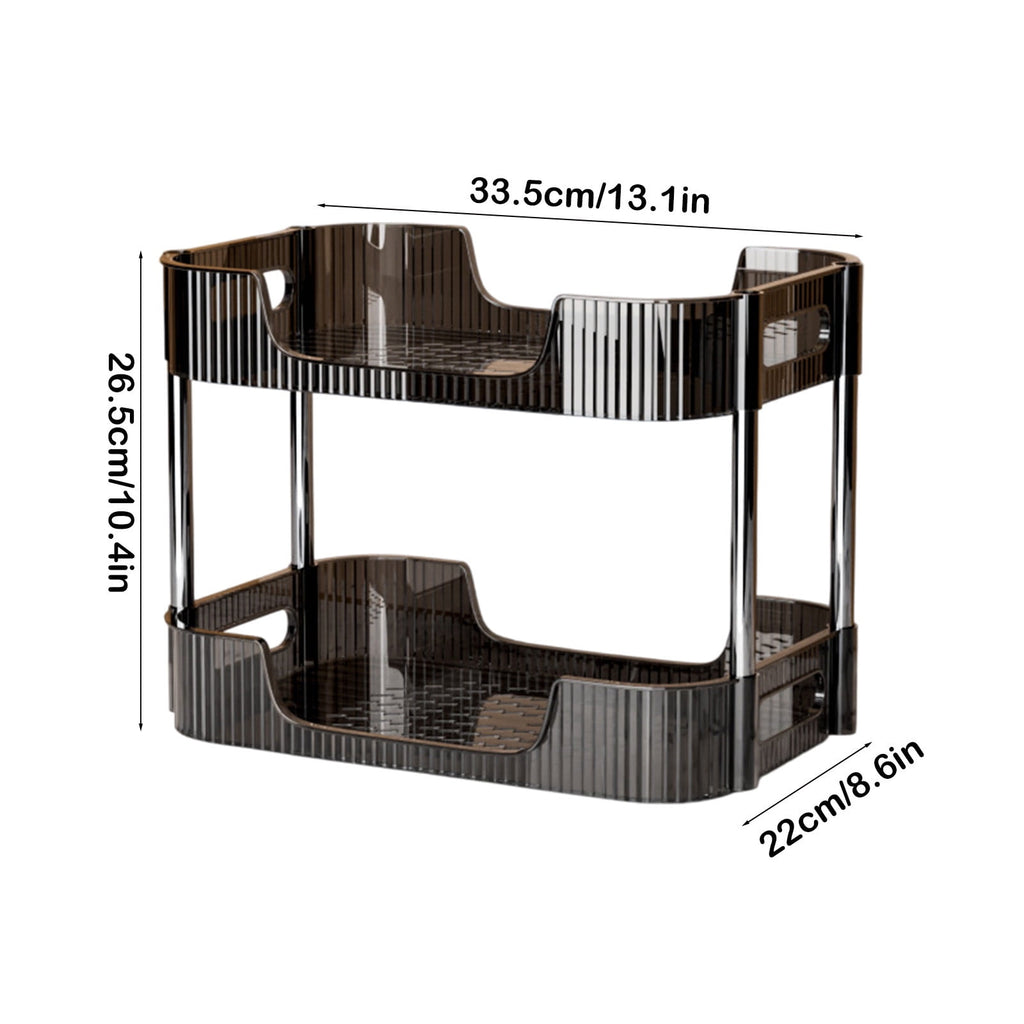 Clear Acrylic Cosmetic Organizer, 2-Layer Bathroom Vanity Storage Shelf, Skincare Perfume Display Rack, Desktop Makeu... - Image 3