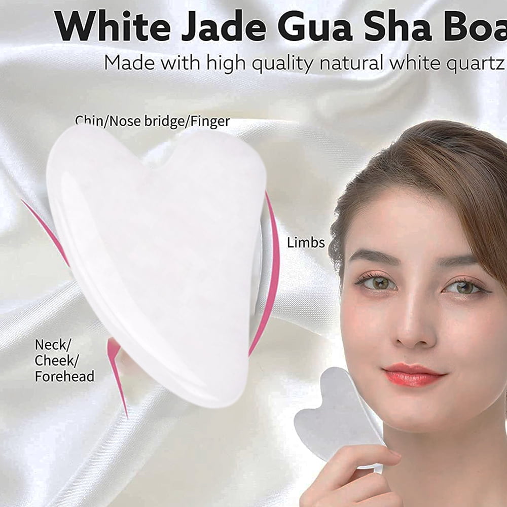 Heart Shaped Natural Jade Stone Massage Tool for Body - Image 3