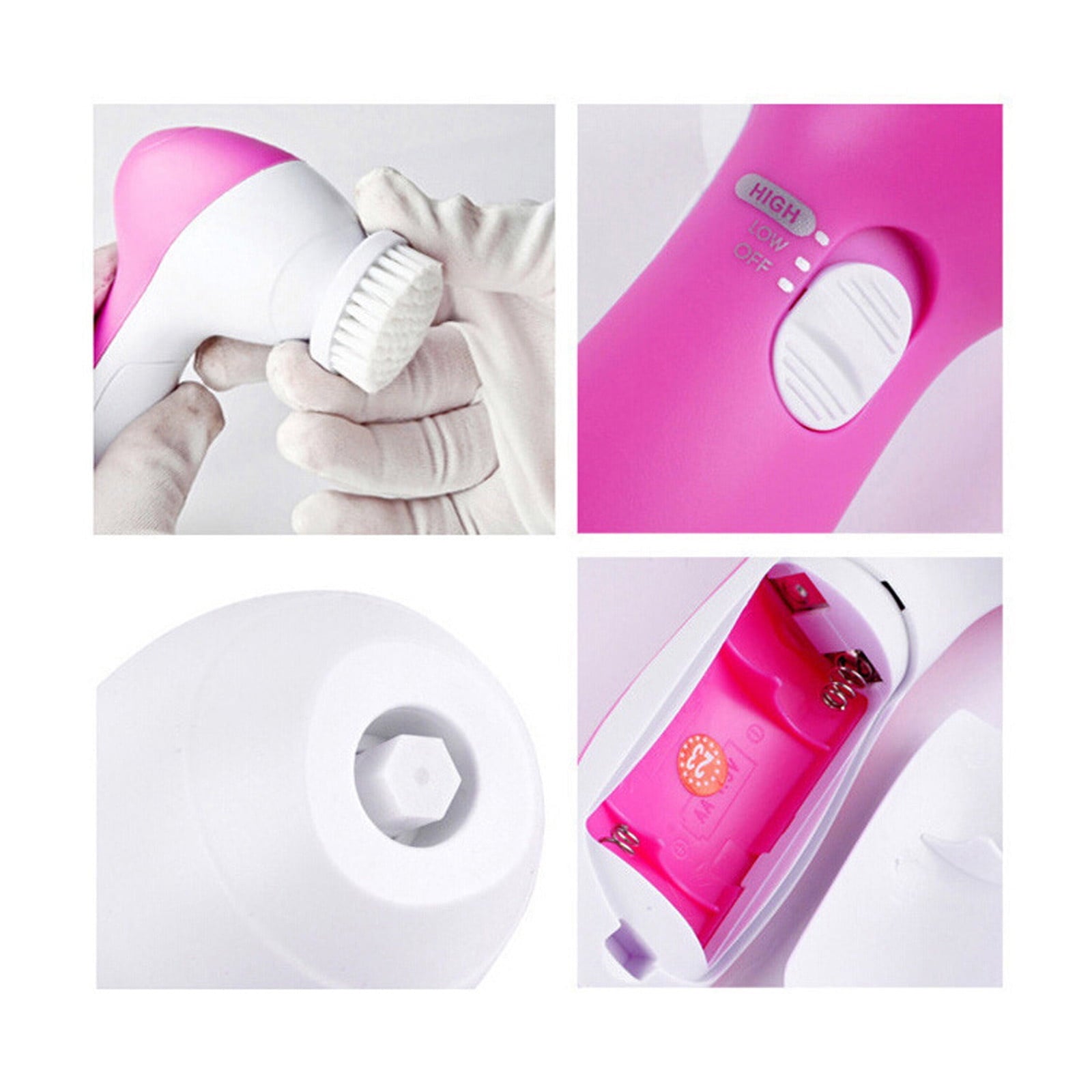 Electric Chargeable Face Cleansing Brush Tools Deep Facial Clean Instrument Skin Massage Firming Rechargeable Facial Cleansing Spin Brush Wa - Image 6