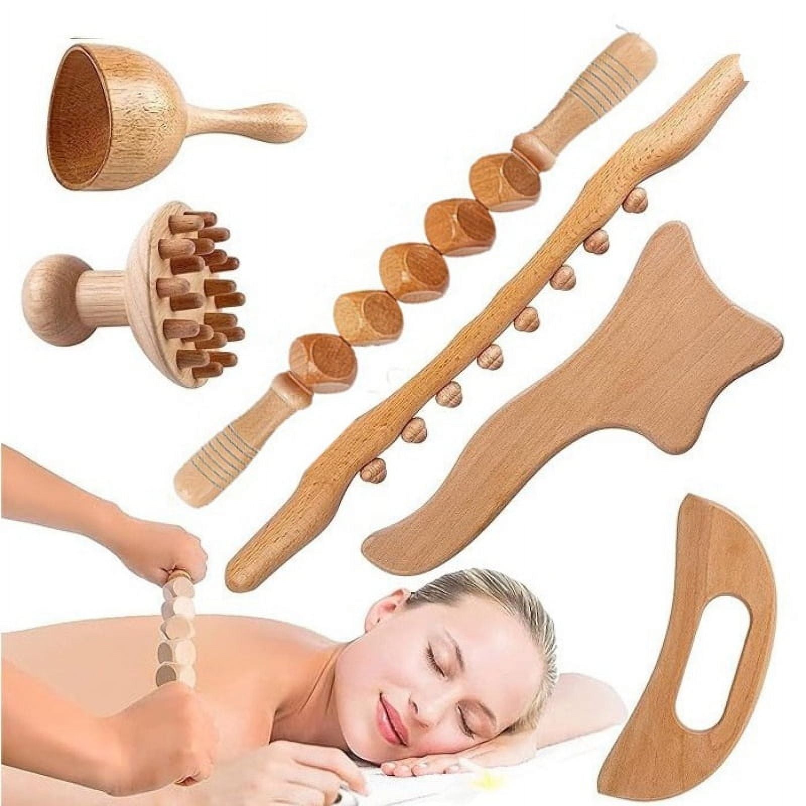 Wooden Massage Roller Therapy Body Massager Foot Face Shoulder Neck Hand Push Roller Massager Body Shaping Massage Tool - Image 2