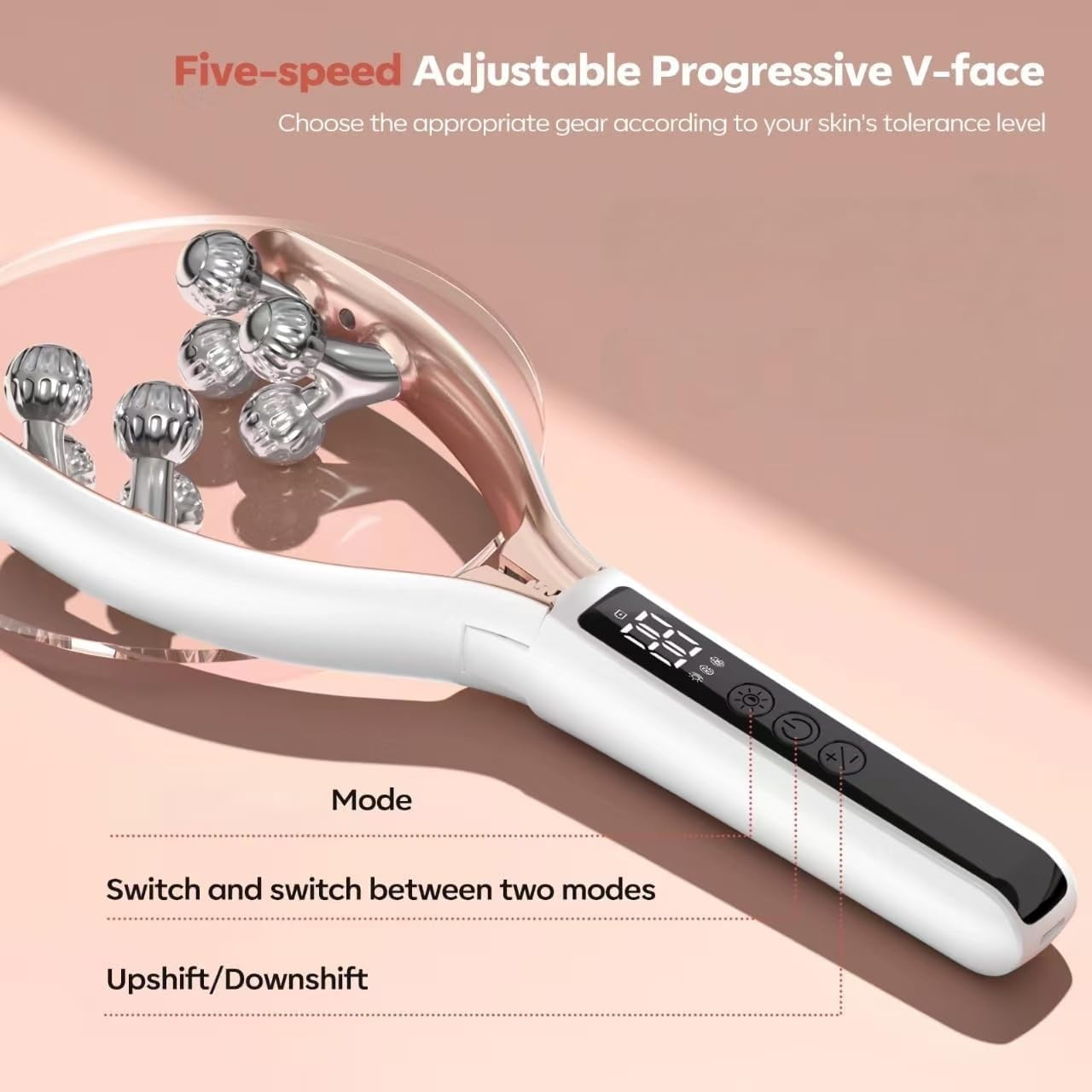Face Roller Device,Electric Face Lifting Device with Vibration Massage,3-level RF Radio Frequency 9-level Microcurren... - Image 3