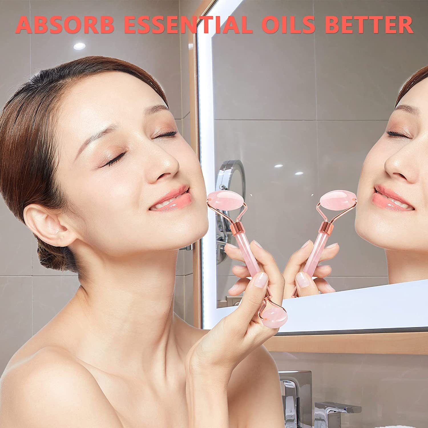 100% Natural Roller For Face Skin Care&Authentic Rose Quartz Gua Sha Facial Massager,Beauty Tools For Anti Aging,Eye Puffiness Treatment,Rem - Image 5