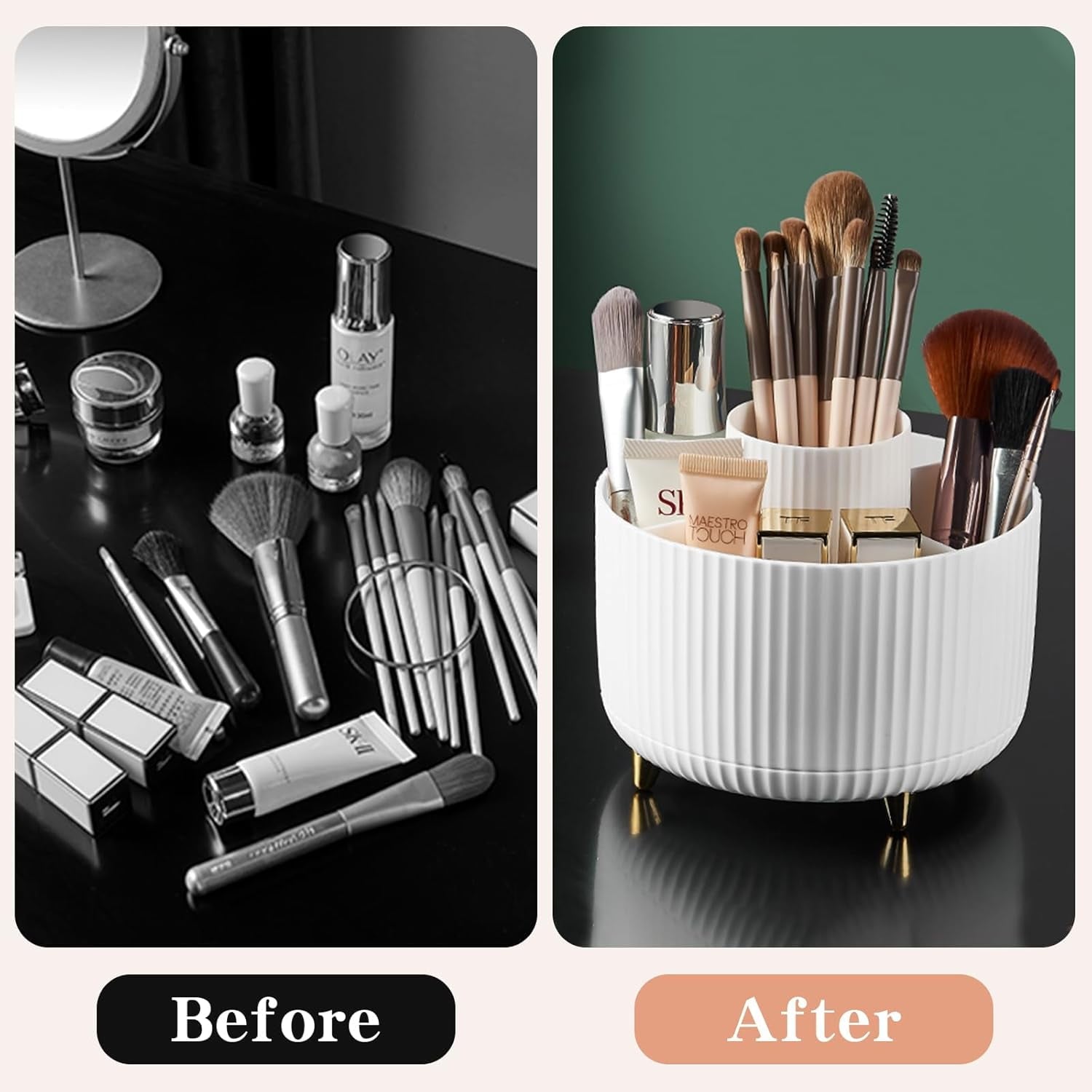 360 Brush Holder Organizer, Organizers Countertop, Skincare Storage for Vanity - Image 6
