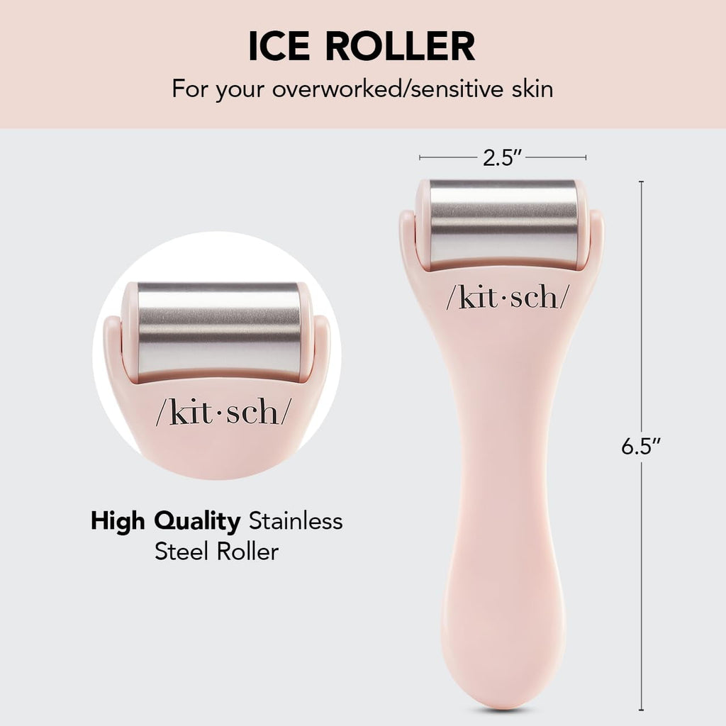 Stainless Steel Facial Ice Roller, Self Care Essentials, Face Roller for Home Use (Pink) - Image 2