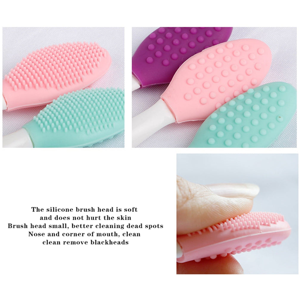 Silicone Facial Cleansing Brush - Double Sided Nose Cleaning Tool, Soft Exfoliating Beauty Tool, Lip Care Brush, Portable Skincare Tool for - Image 6