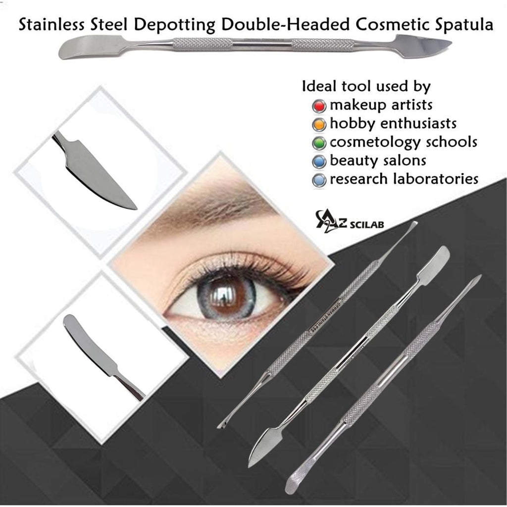 3 PCS Stainless Steel Makeup Spatulas Lipstick Powder Subpackaging Spoon Cosmetic Scoop Double Sided - Image 4
