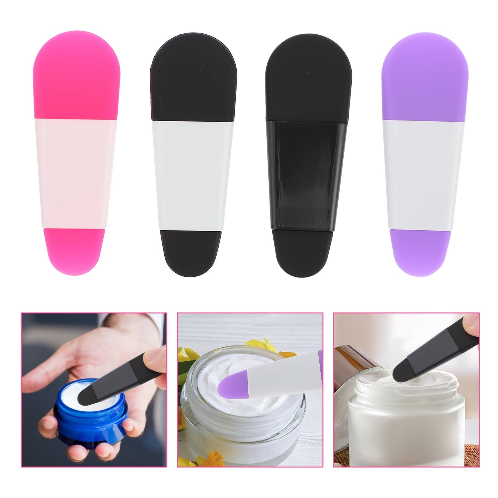 8Pcs Eye Cream Spoon Silicone Beauty Scoop for Home Use Facial Cream Applicator - Image 5