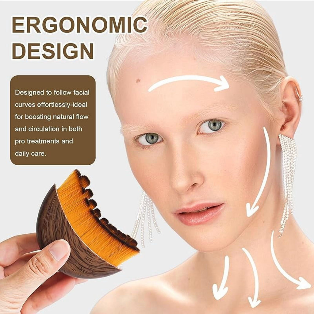 Facial Contour Brush for Jawline Sculpting, Soft Bristled Face Massager Tool for Puffiness Relief and Circulation Boo... - Image 3
