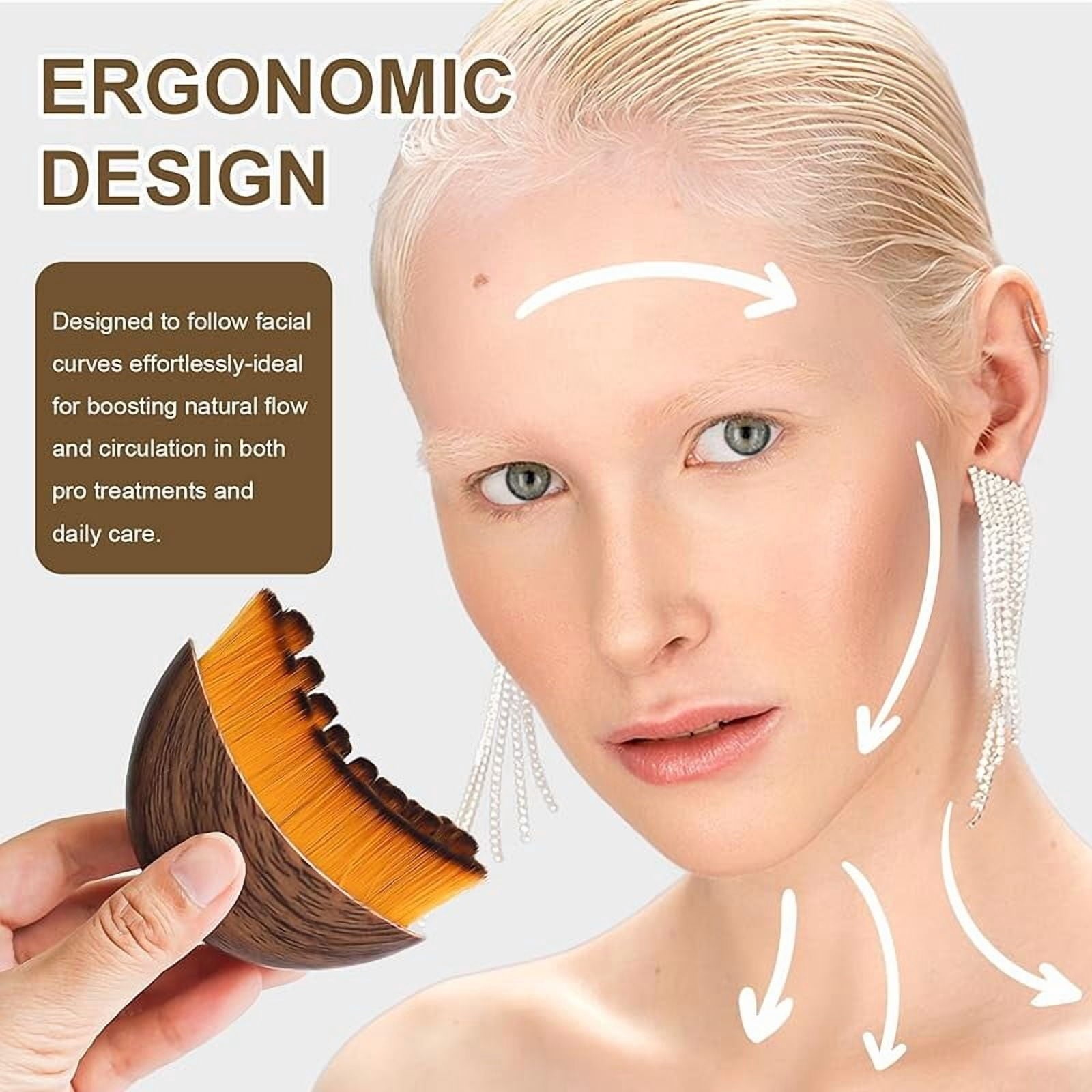 Facial Contour Brush for Jawline Sculpting, Soft Bristled Face Massager Tool for Puffiness Relief and Circulation Boo... - Image 3