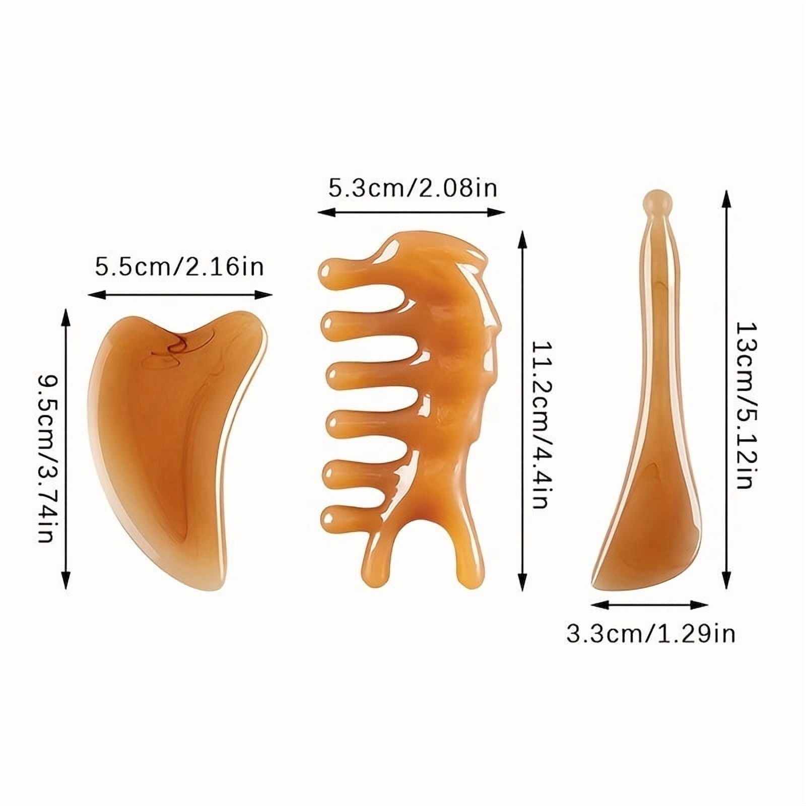 3Pcs Guasha Massage Tool Guasha Board for SPA Acupuncture Therapy Trigger Point Treatment Gua Sha Scraping Massage Tool for Trigger Point Fa - Image 2