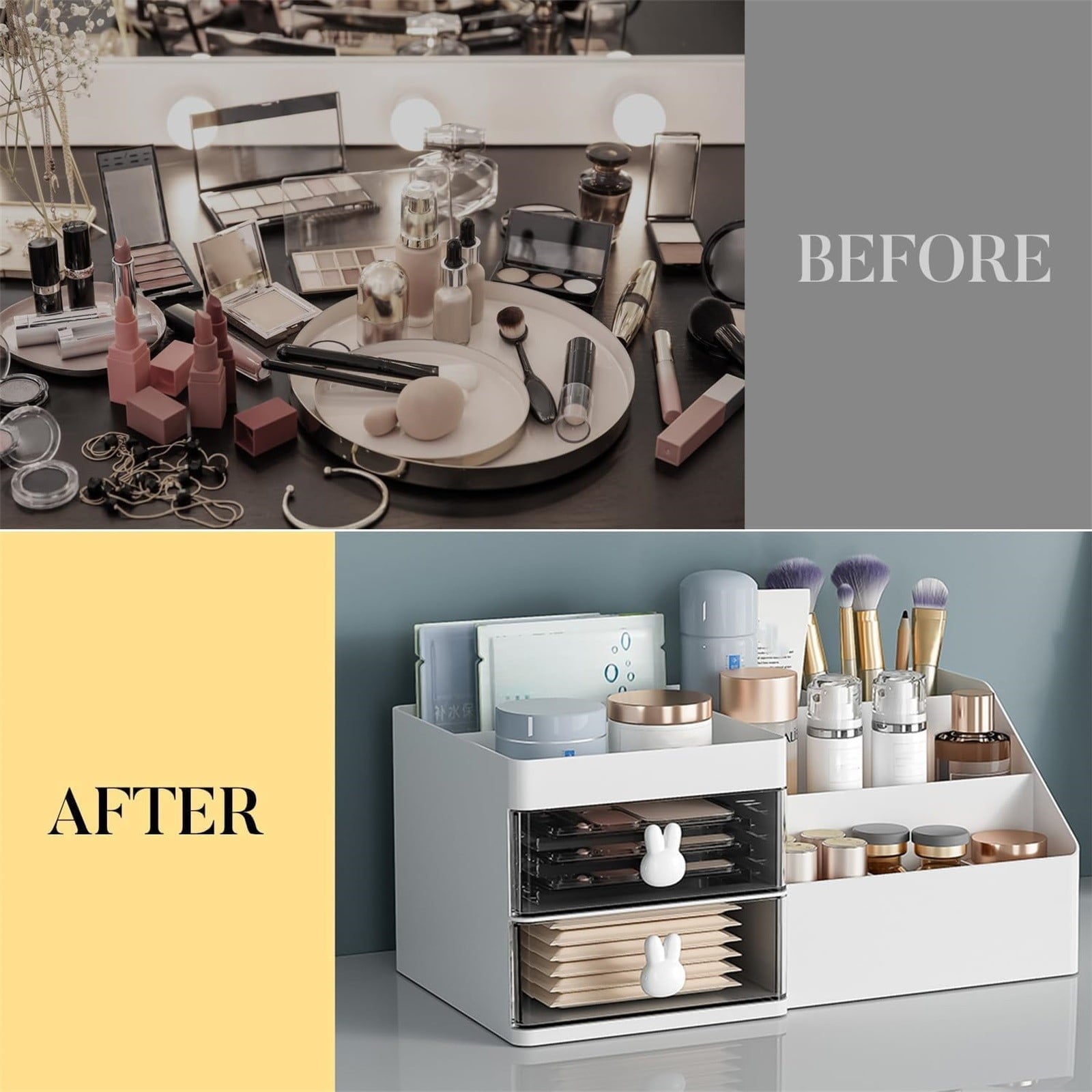 Makeup Organizer, Skin Care Organizers and Storage Box with Drawers for Vanity, Bathroom Countertop Holder for Lipsti... - Image 6