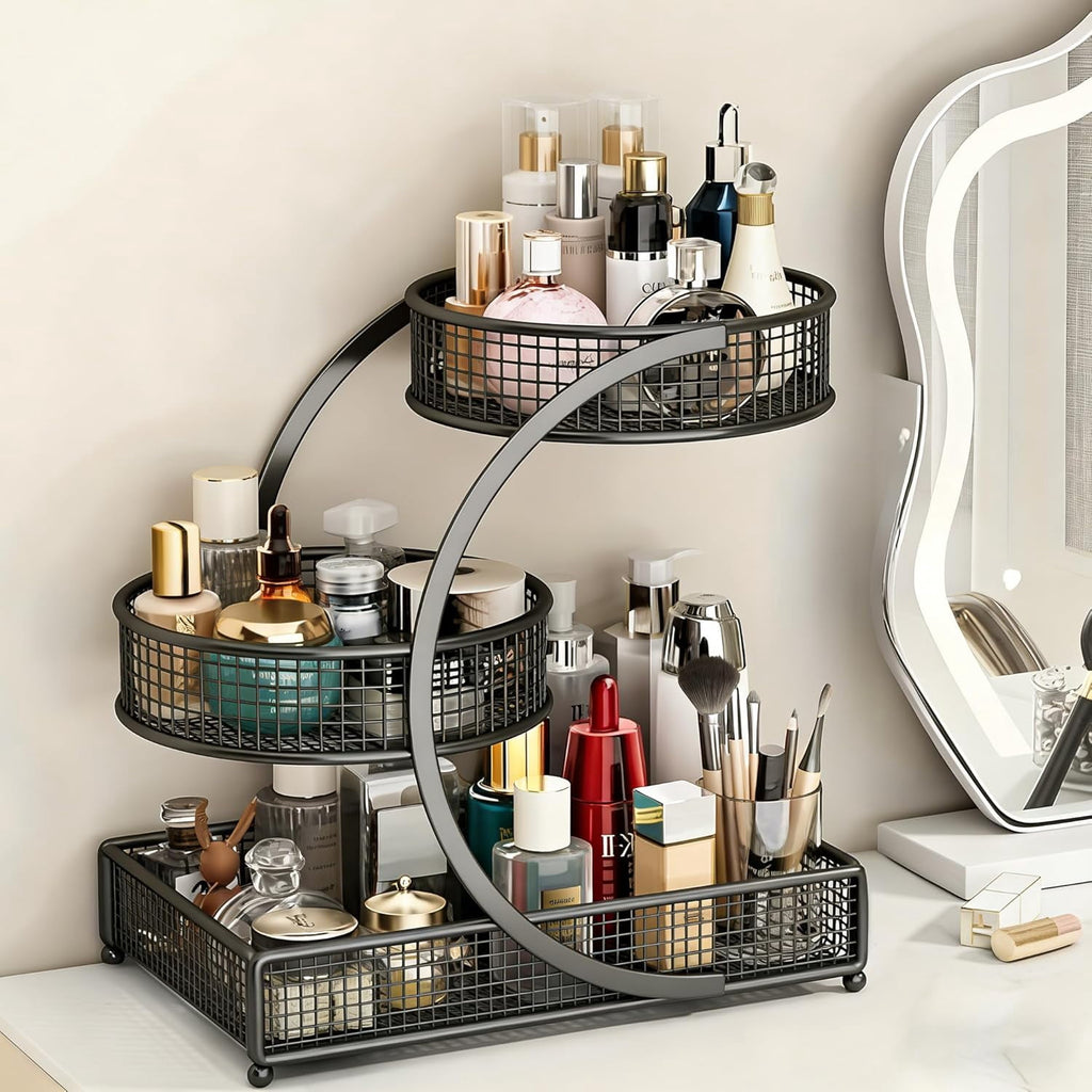 Dresser Shelf Organizer, Instant Makeup & Skincare Storage for Vanity, Bathroom,  Multi-Tier Cosmetic Holder with No Assembly Needed - Image 2