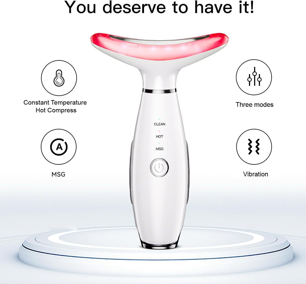 Neck Face Beauty Device, Skin Care Face Massage,3 in 1 Facial Massager, Face Sculpting Tool with Thermals, Vibration - Image 3