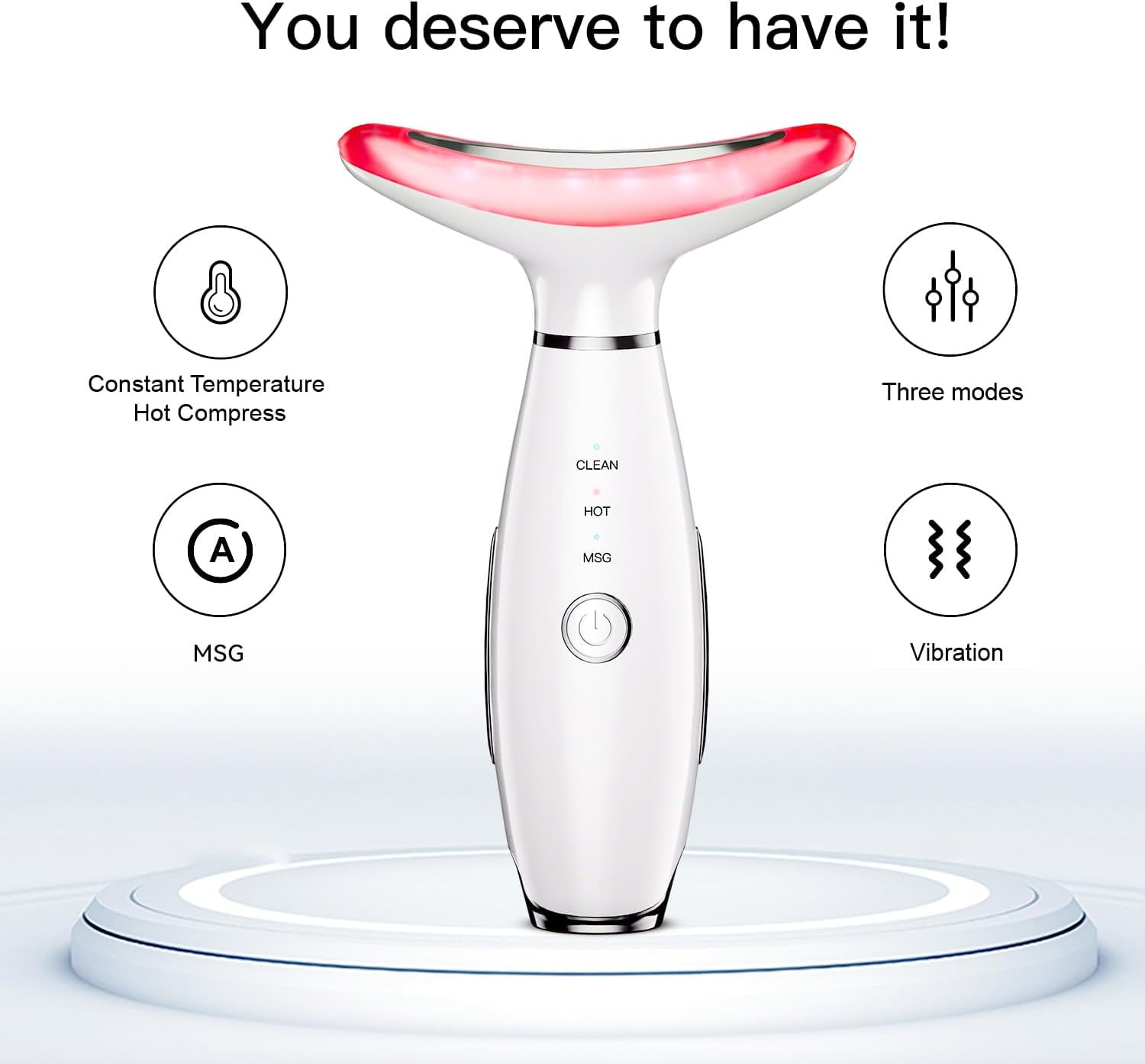 Neck Face Beauty Device, Skin Care Face Massage,3 in 1 Facial Massager, Face Sculpting Tool with Thermals, Vibration - Image 3