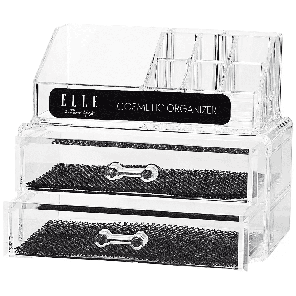 Acrylic Cosmetic Organizer with 2 Drawers & 3 Tiered Compartments, Clear Makeup Storage, Compact Vanity Organizer for... - Image 5