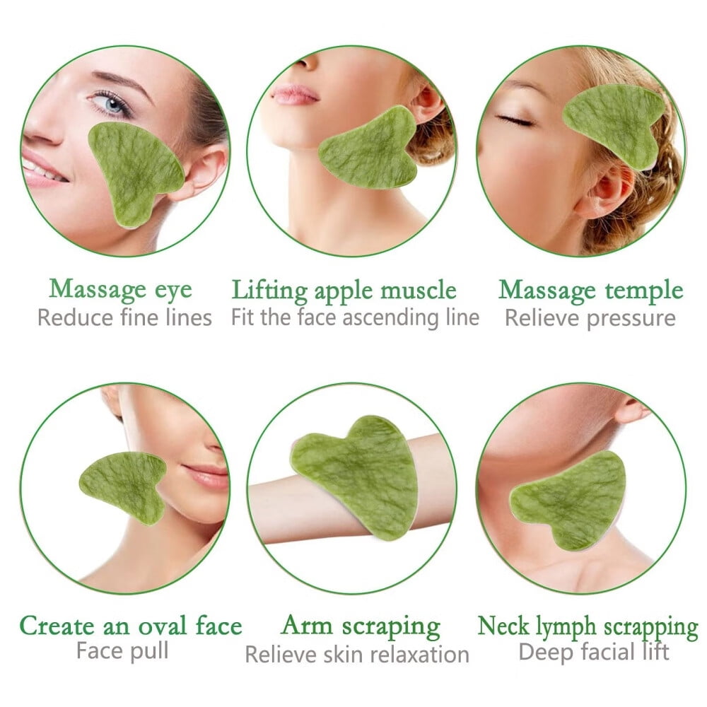 Natural Jade Roller Gua Sha Kit Face Massager Portable Facial Skin Care Tools - Image 4