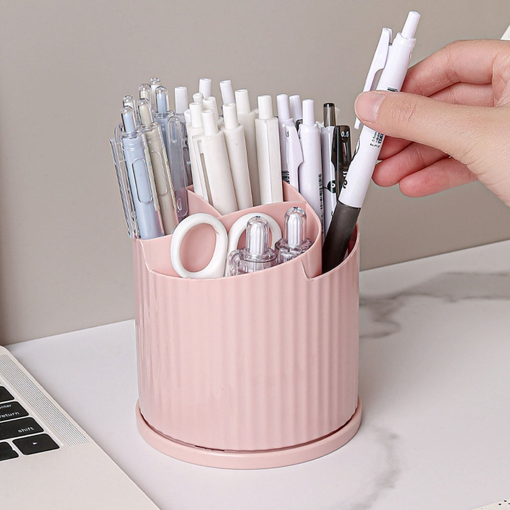 Makeup Brush Holder, 5 Slots 360° Rotating Makeup Brush Organizer, Makeup Organizer Pen Holder for Desk, Cosmetics Sk... - Image 4