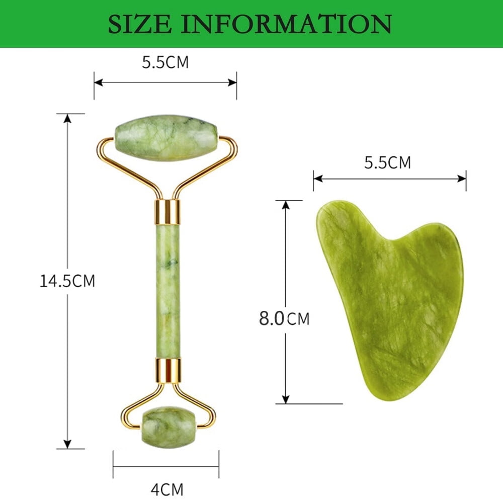 Natural Jade Roller Gua Sha Kit Face Massager Portable Facial Skin Care Tools - Image 2