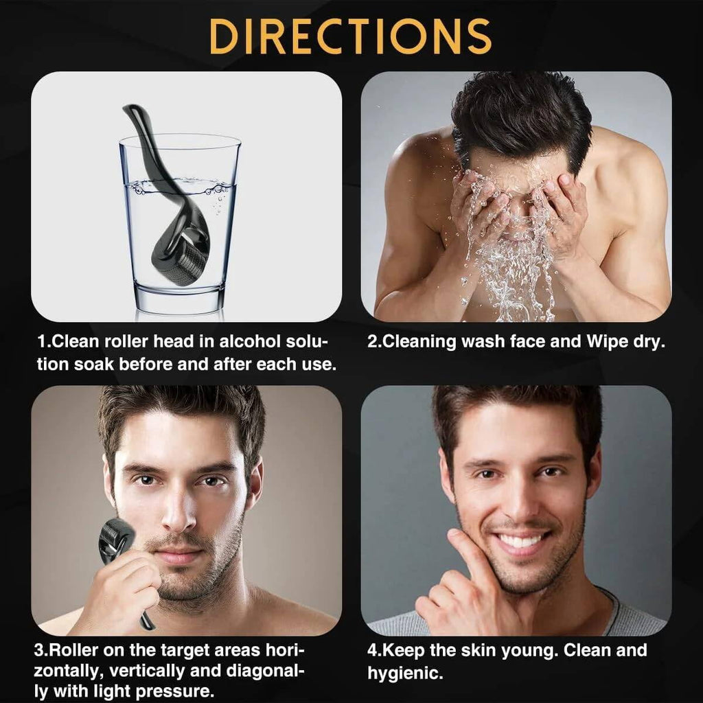 3 Pack Facial Roller Beard Roller Massage Roller Set for Face, Body, Beard & Hair Care - Image 3