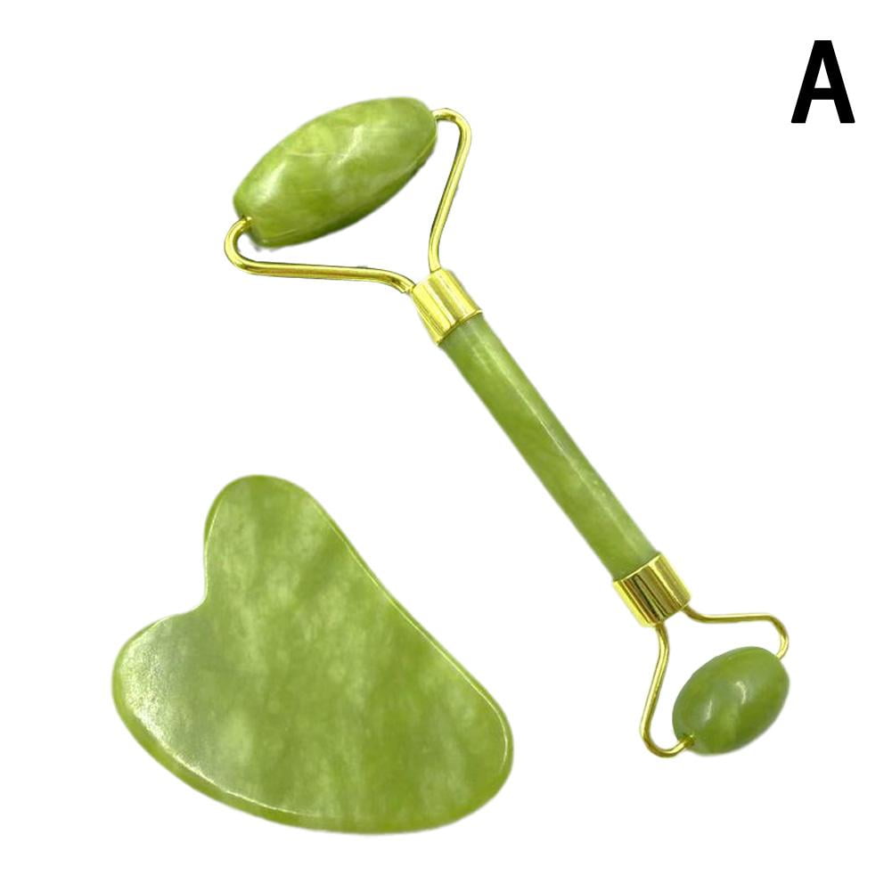 Natural Jade Face And Body Roller Massager Set With Scraper Smooth Skin Care Tool - Image 2