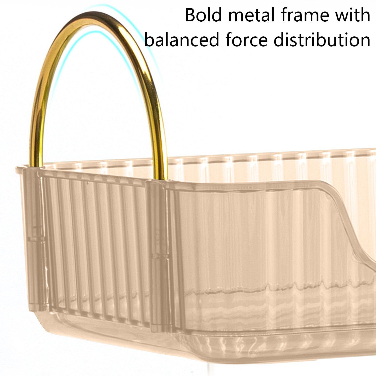 Bathroom Organizer Countertop, Vanity Tray for Skincare Makeup, Counter Organizer, Transparent Ribbon Handle Storage Rack, for Cosmetics, To - Image 6
