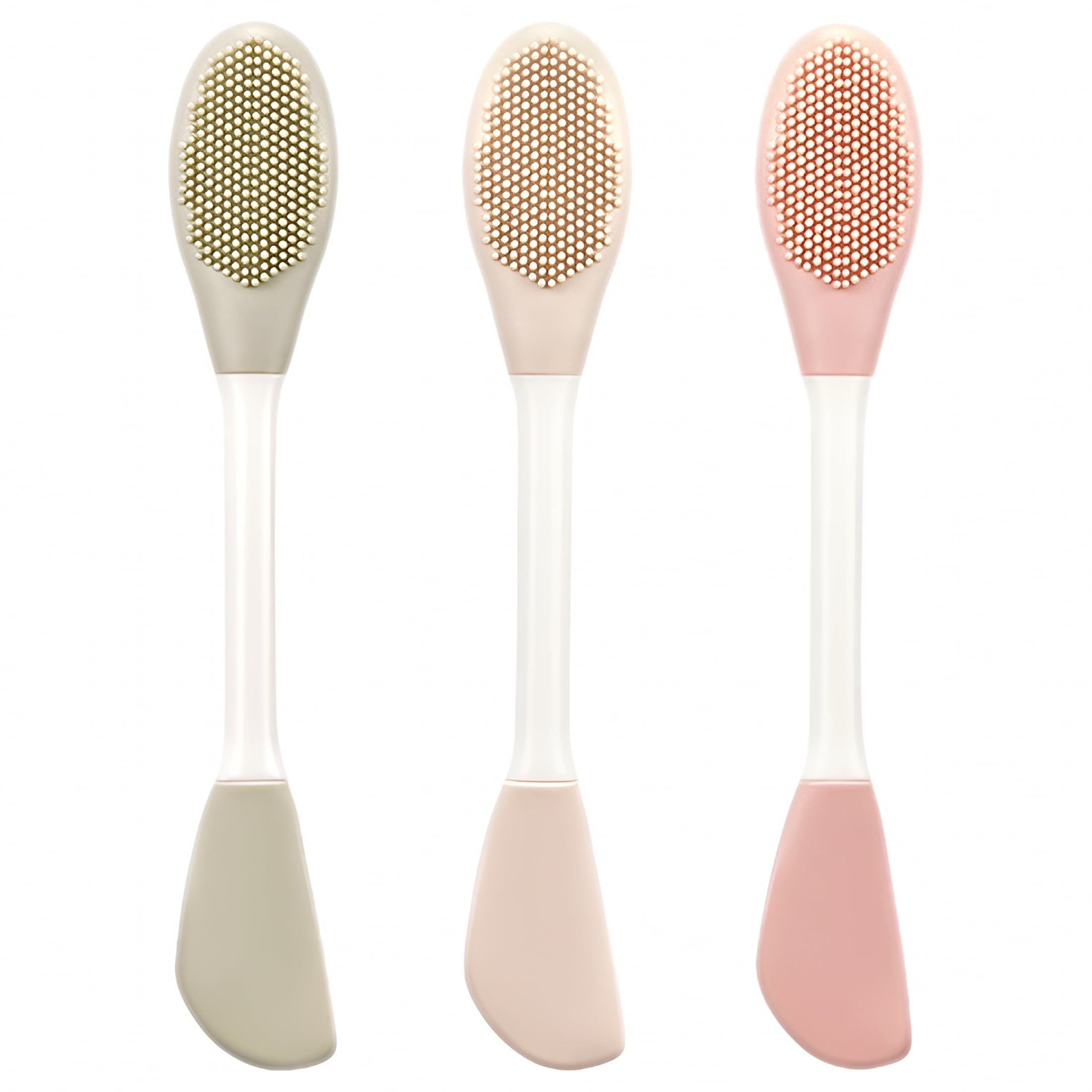 2026 New 3Pcs Silicone Mask Applicators Dual End Face Scrubber Facial Mask Applicator Brush Beauty Tool