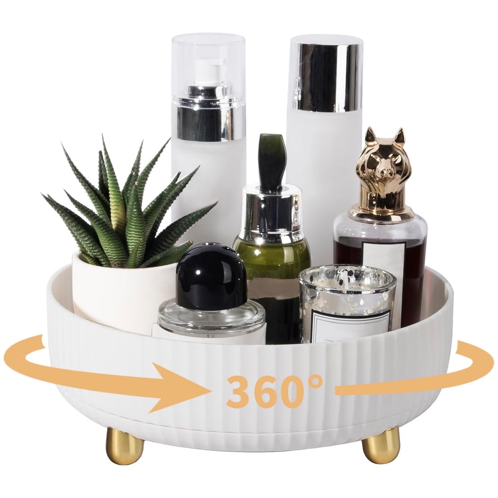 Makeup Perfume Organizer Tray 360 Degree Rotating Lazy Susan Skincare Lotion Organizer Spinning Cosmetics Storage for...