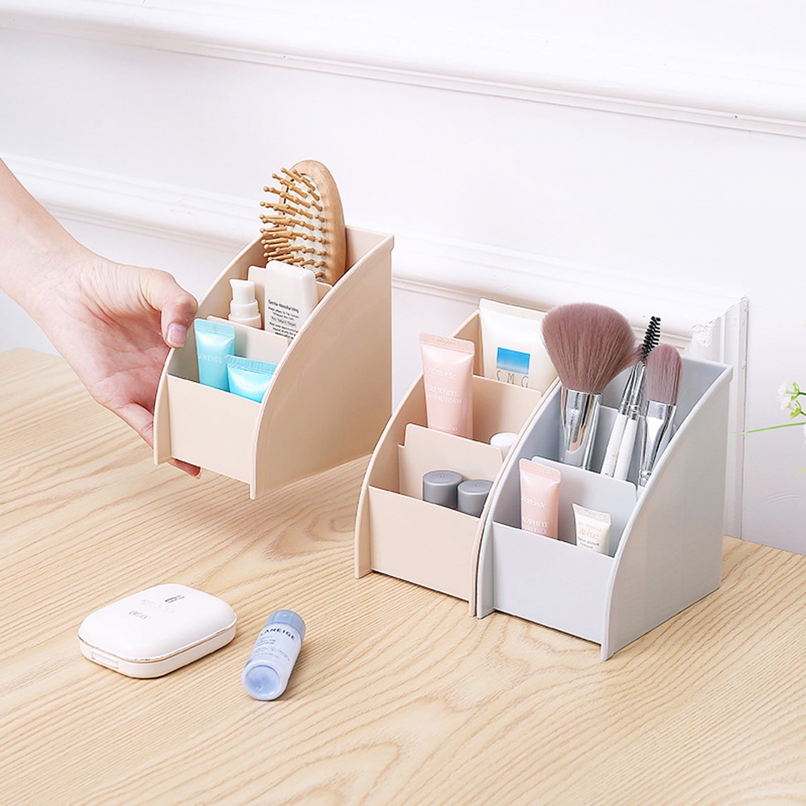 Cosmetics Storage Box Transparent Lid Large Makeup Organizer Box Drawers Portable Handle Waterproof Dustproof Skincar...