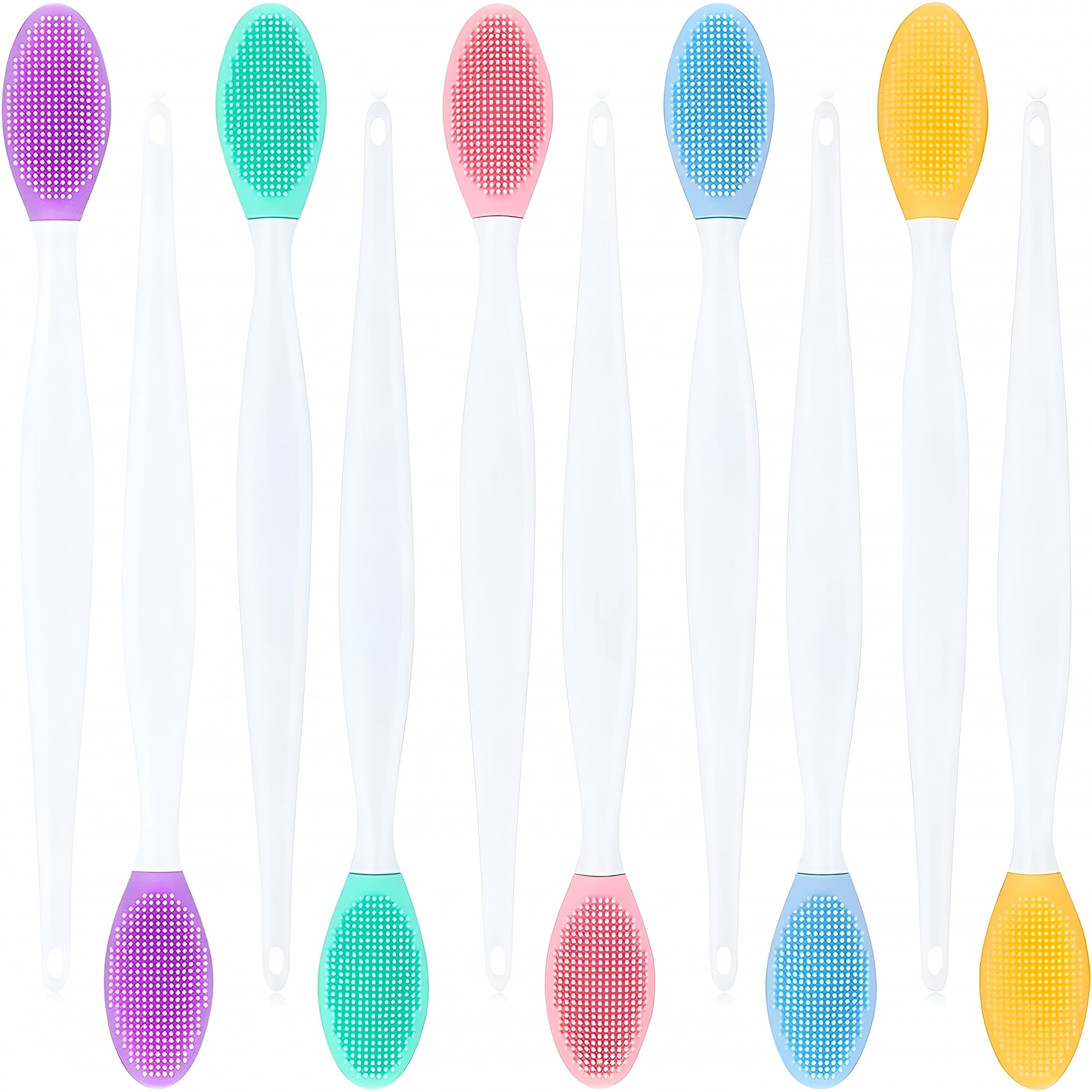 10 Lip Scrub Brush Silicone Exfoliating Colorful Lip Scrubber Double-Sided Soft Lip Brush for Lip Skin Smoothing Clea...