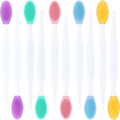 10 Lip Scrub Brush Silicone Exfoliating Colorful Lip Scrubber Double-Sided Soft Lip Brush for Lip Skin Smoothing Clea...