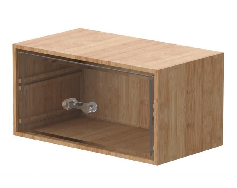 Bamboo Makeup Organizer with Clear Acrylic Drawer, Compact Single Drawer Bamboo Storage Box for Cosmetics & Skincare,...