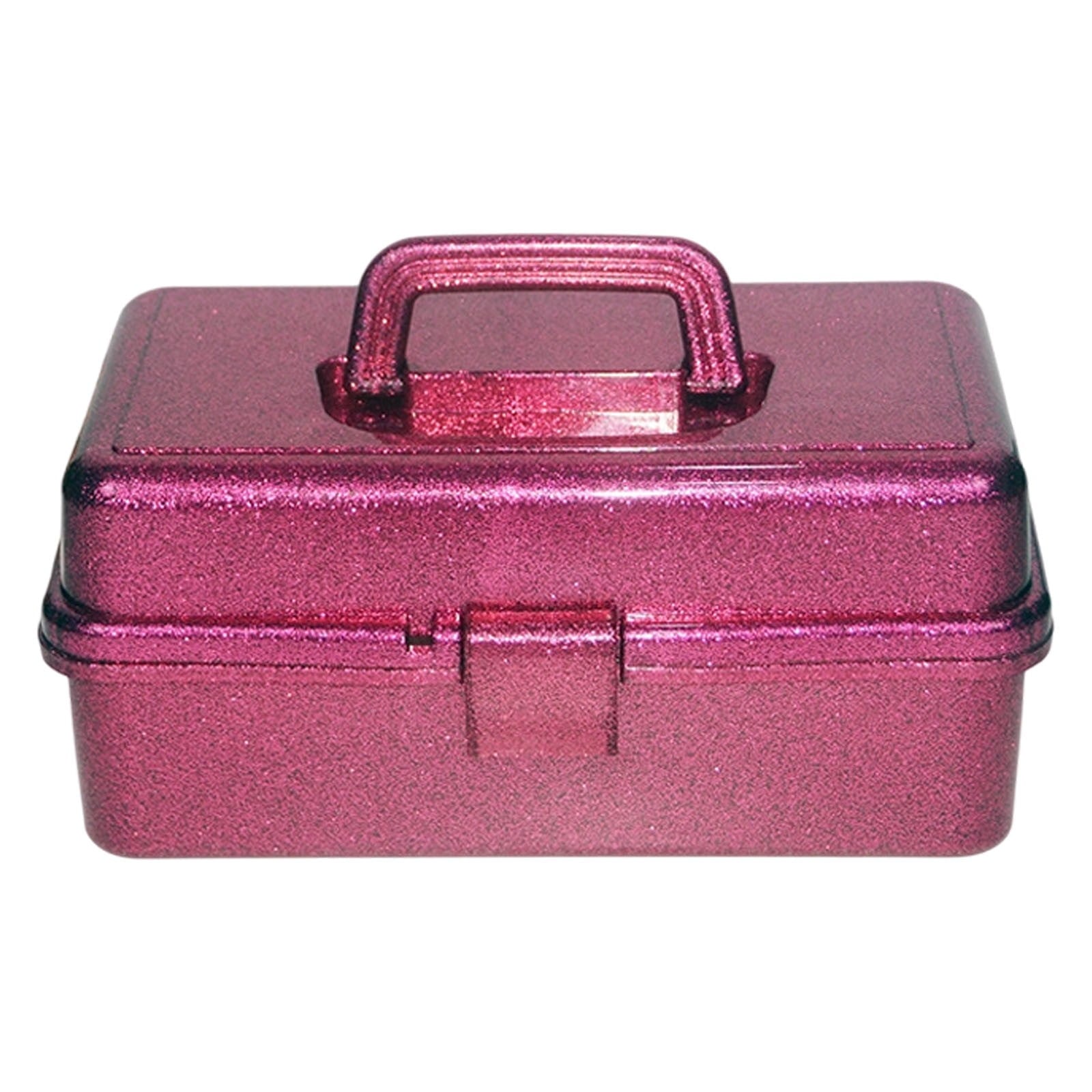Makeup Organizer with Handle, Stackable Glitter Cosmetic Storage Box, Portable Foldable Beauty Case for Makeup Brushe...