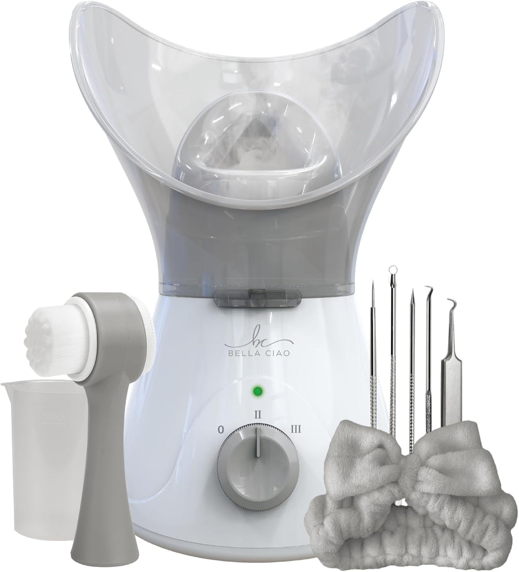 11-Piece Gentle Face Steamer Set, At-Home Spa Facial Kit for Deep Cleansing