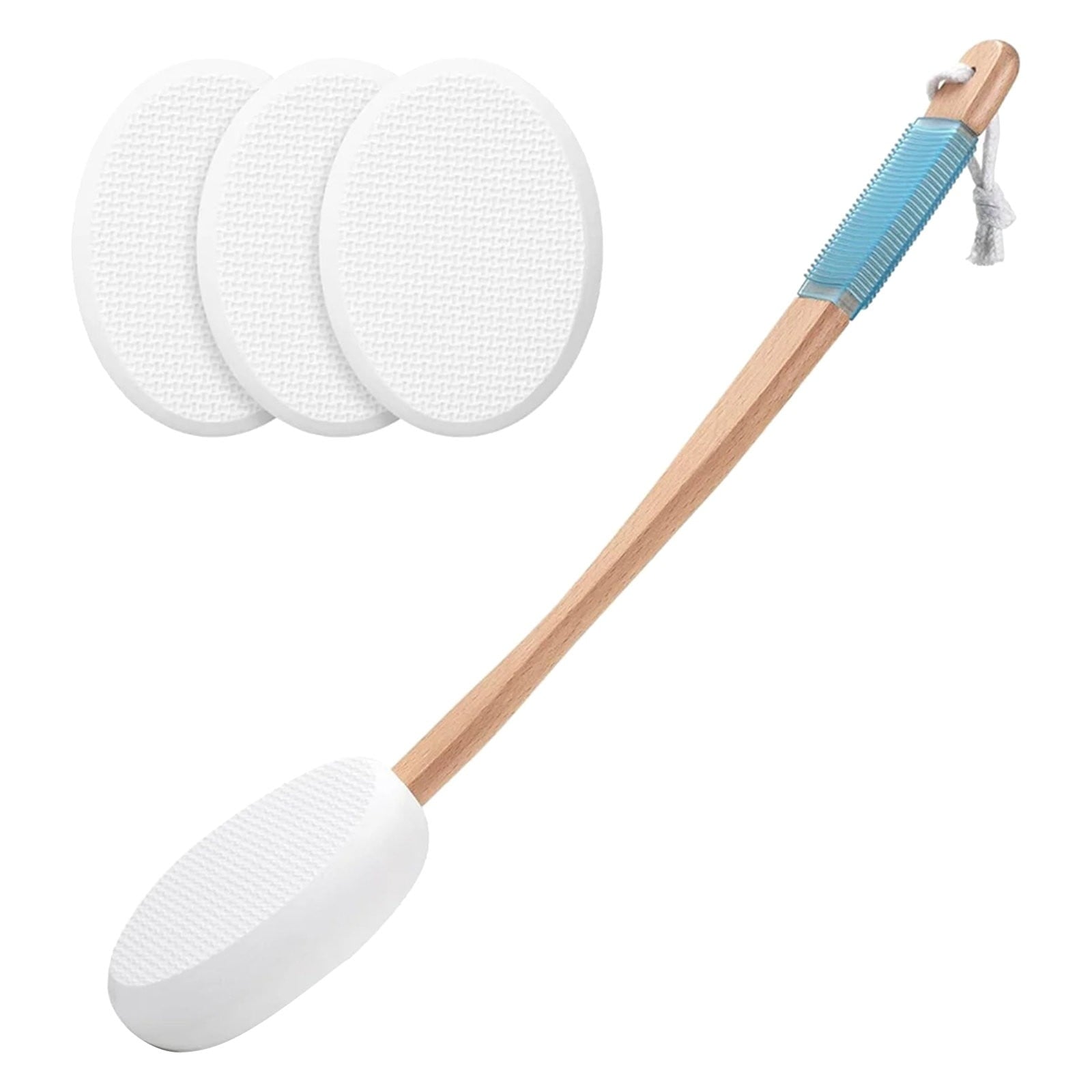 BinKFF Back Lotion Applicator with 3 Replaceable Pads, Lotion Applicator for Back Self Elderly, Women, Applicator for Cream with 17.5" Curve