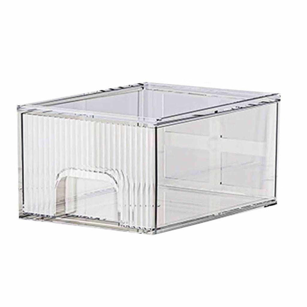 CCMAOLU Acrylic Drawer Organizer, 3-Compartment Clear Storage Drawer for Makeup, Skincare, Eyeshadow Palettes, Bottles | Stackable Vanity, D