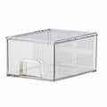 CCMAOLU Acrylic Drawer Organizer, 3-Compartment Clear Storage Drawer for Makeup, Skincare, Eyeshadow Palettes, Bottles | Stackable Vanity, D