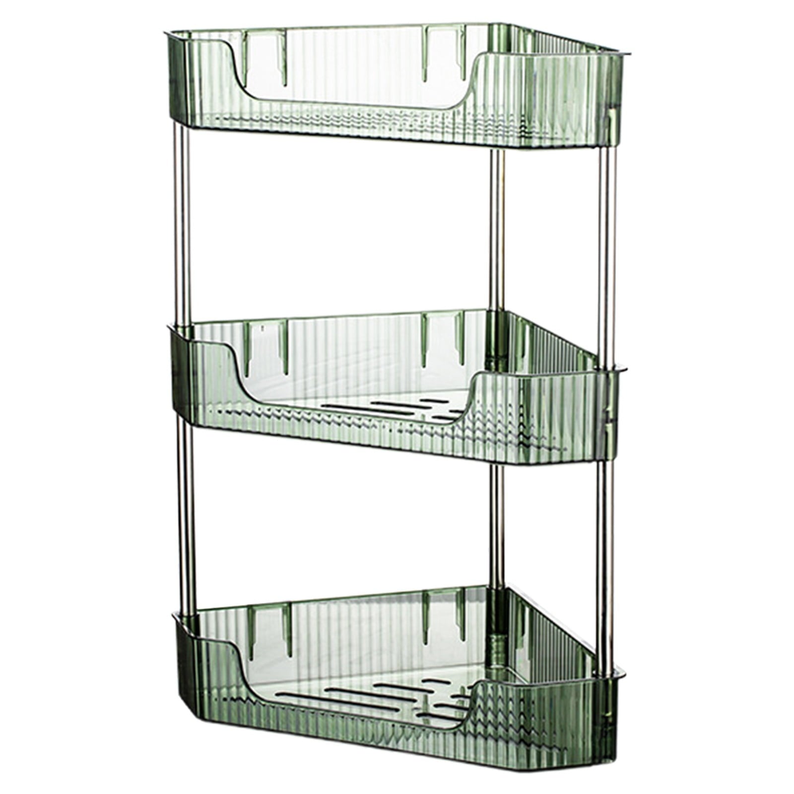 3-Tier Corner Bathroom Counter Organizer, Plastic Makeup Skincare Organizers Storage Countertop, Sink Vanity Trays Pe...