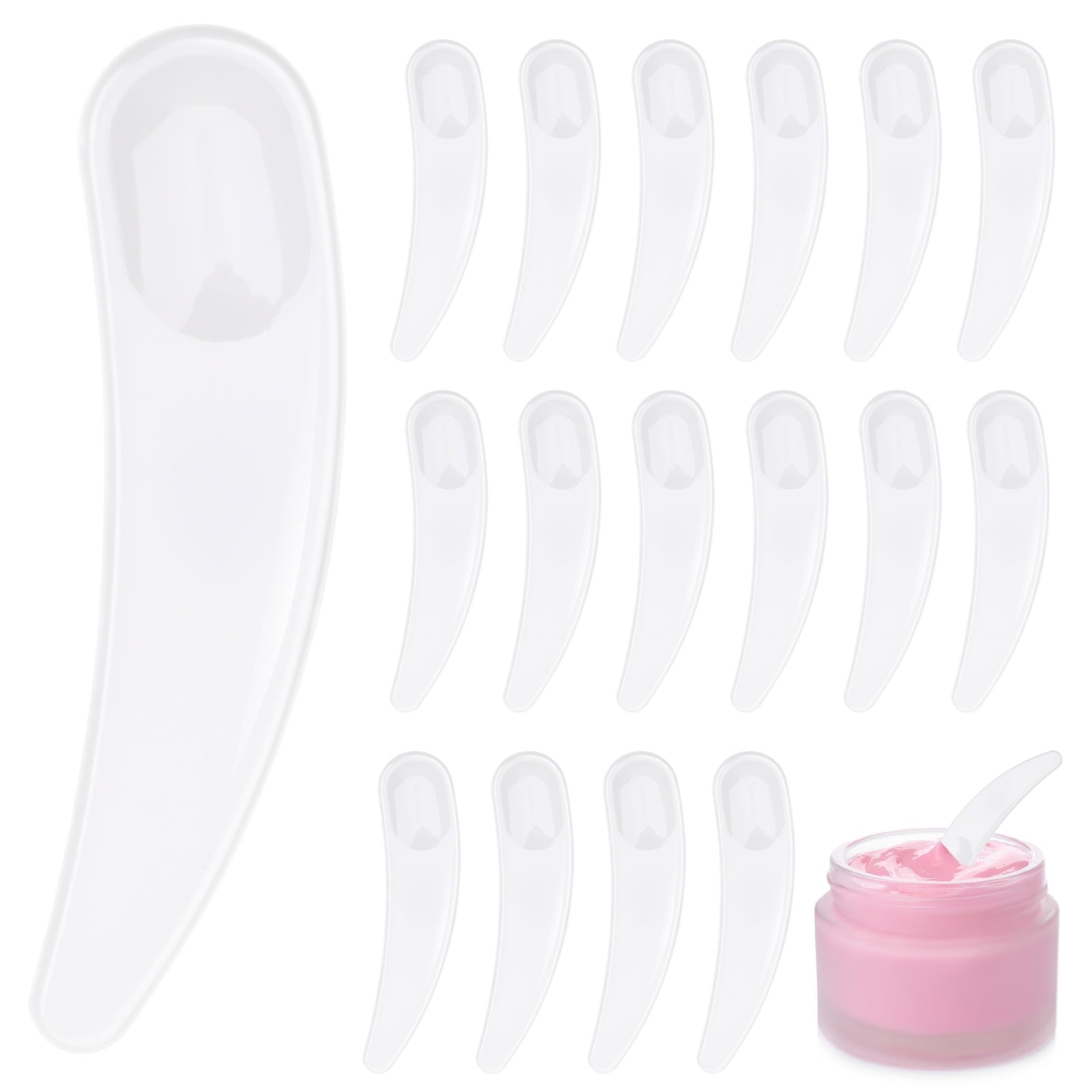 50 Pcs Mini Makeup Spatulas Cosmetic Spatulas Facial Cream Mask Mixing Spoons Makeup Scoops Beauty Skincare Tools