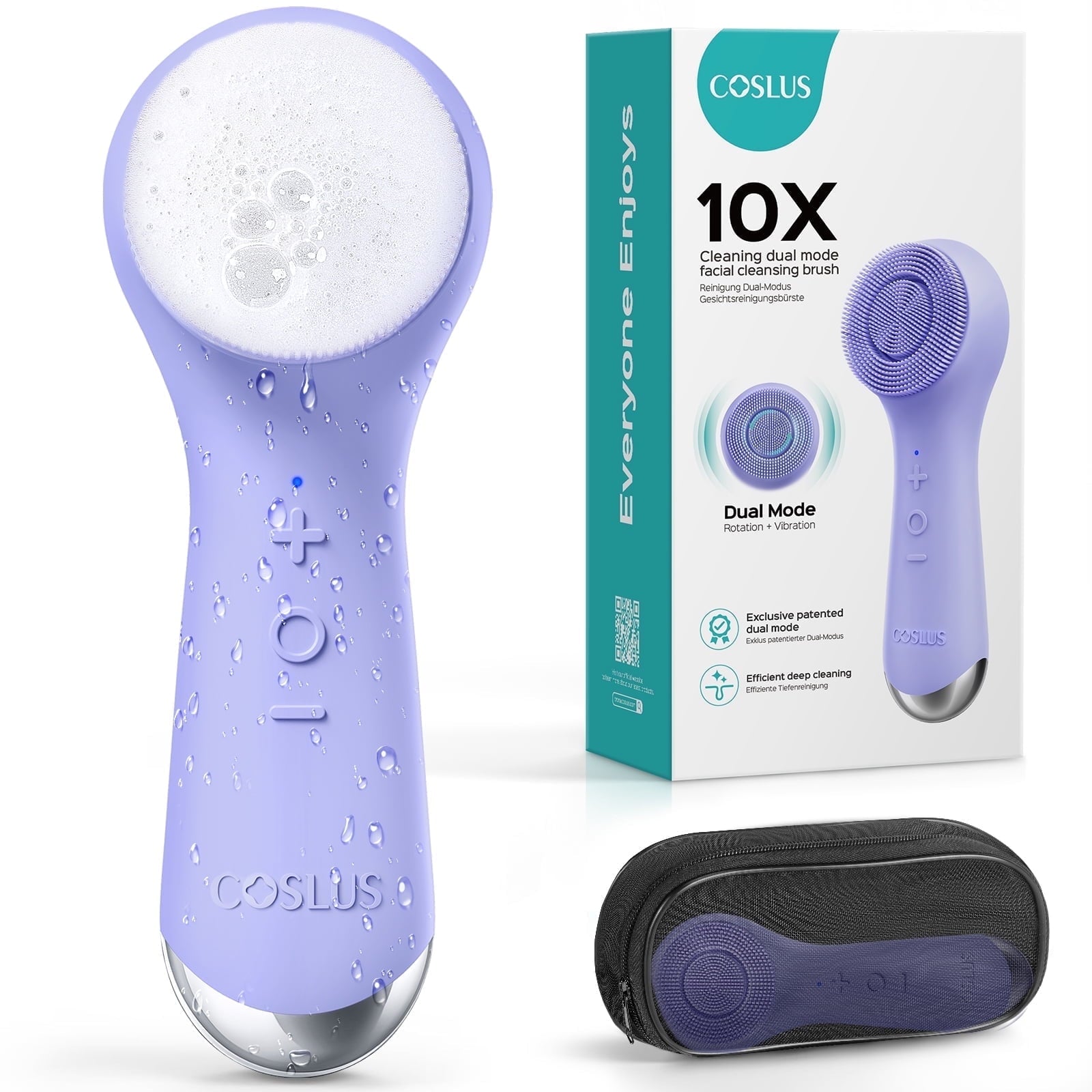 Face Scrubber Facial Cleansing Brush,2 in 1 Spin Vibration Patented Tech,Silicone Electric Exfoliator Scrubber with A...